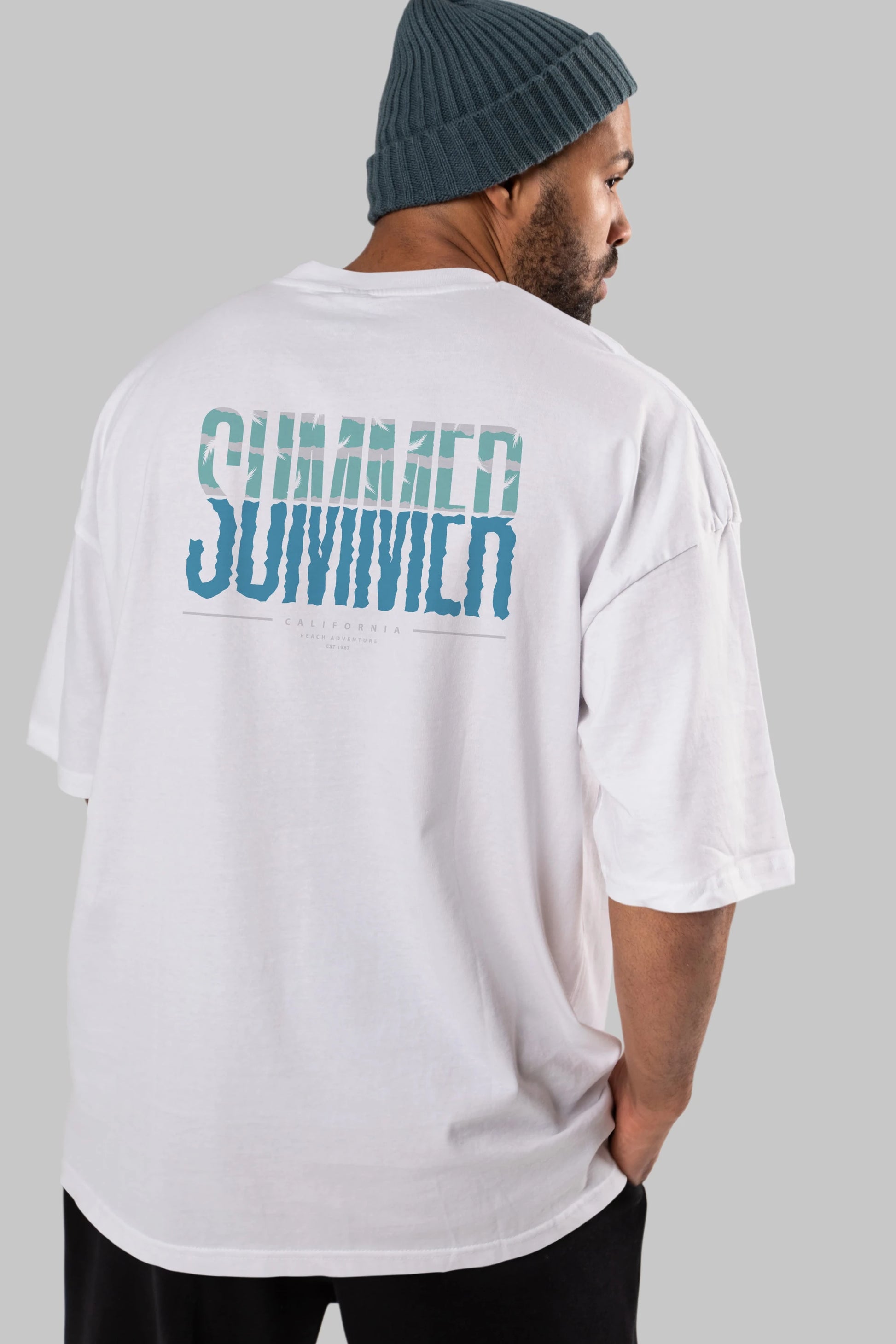 Summer California Arka Baskılı Oversize t-shirt Erkek Kadın Unisex