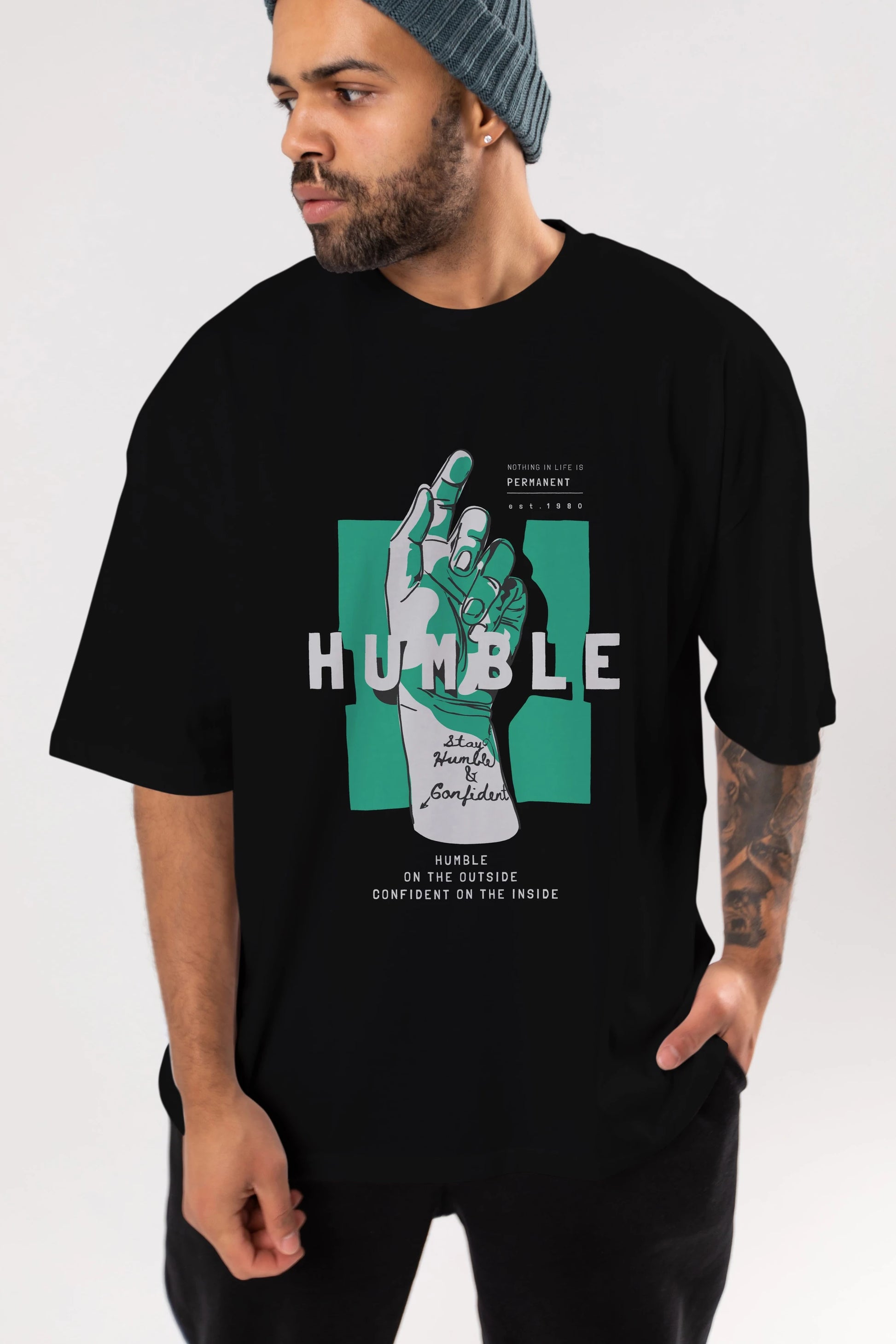 Humble Ön Baskılı Oversize t-shirt Erkek Kadın Unisex