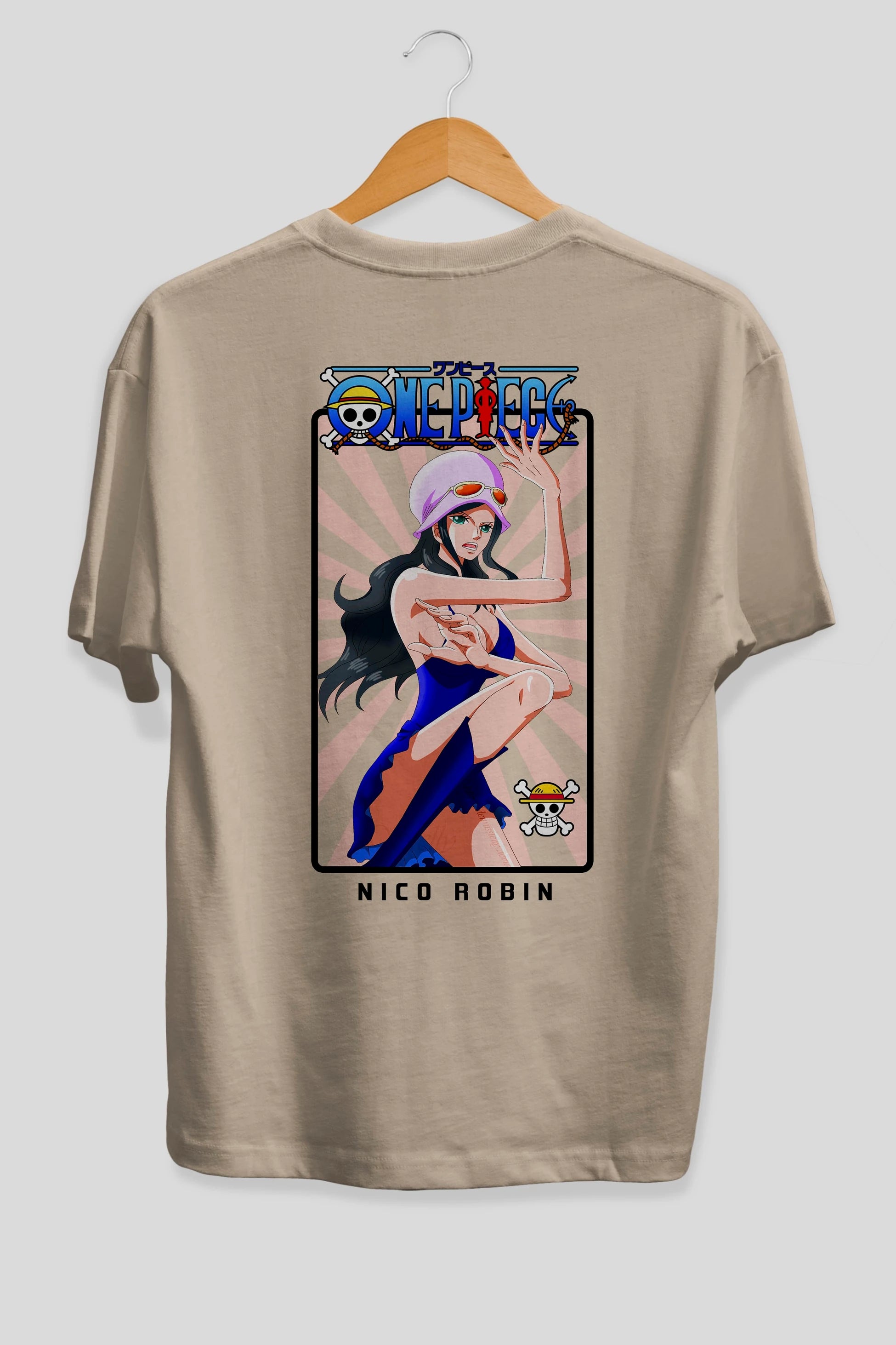 Nico Robin Anime Arka Baskılı Oversize t-shirt Erkek Kadın Unisex %100 pamuk tişort