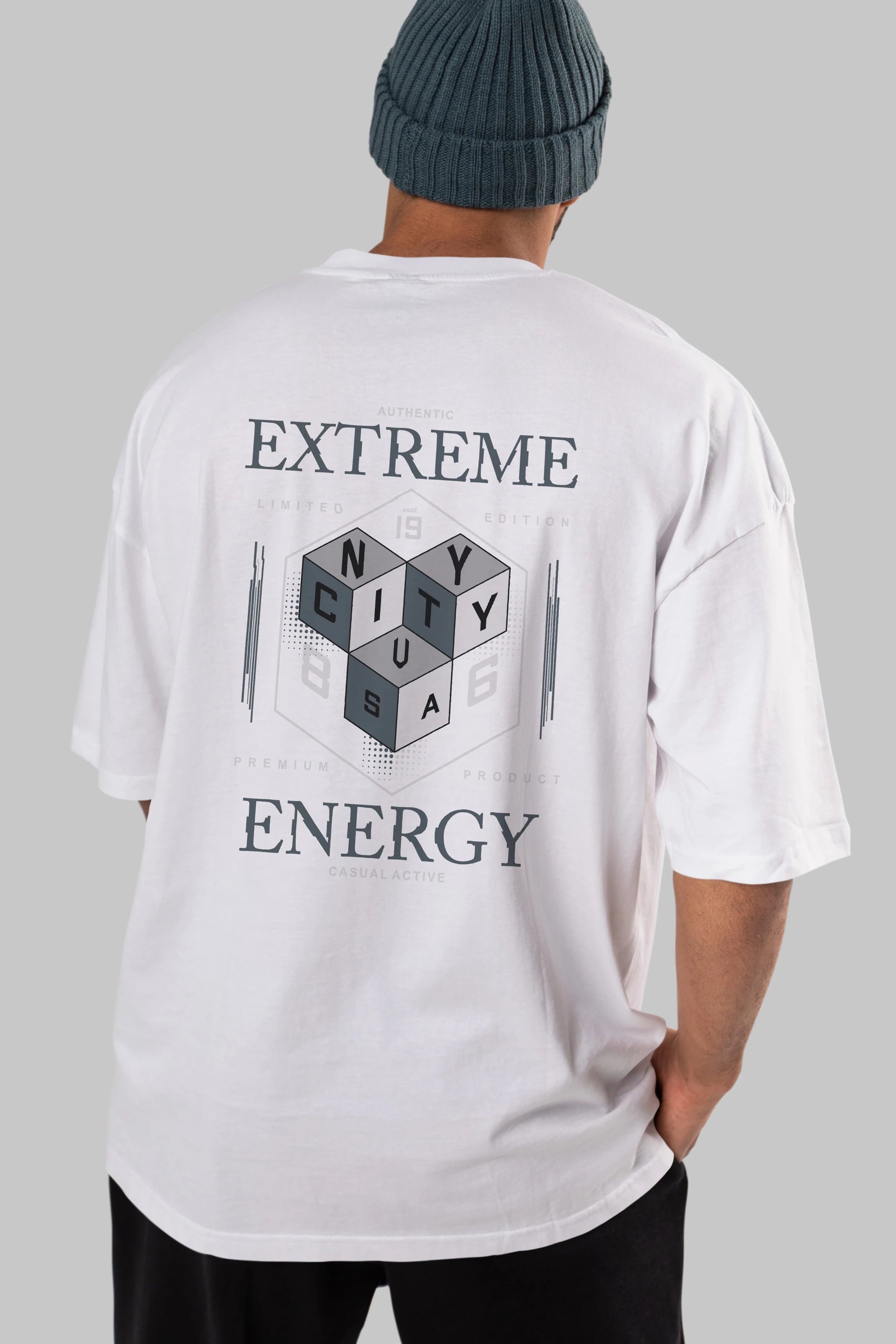 Extreme Energy Arka Baskılı Oversize t-shirt Erkek Kadın Unisex
