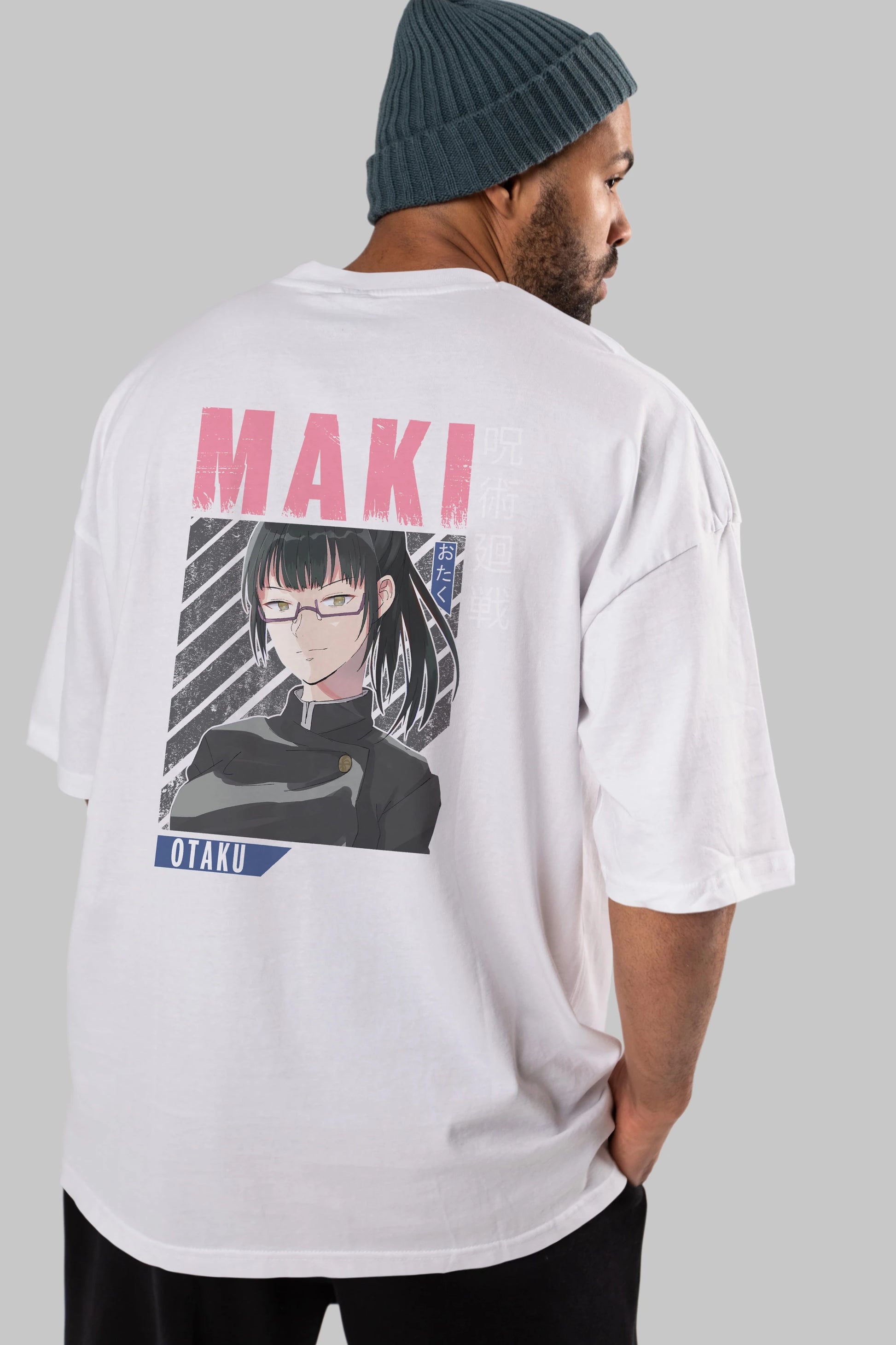Maki Zenin CHAINSAWMAN 1 Anime Arka Baskılı Oversize t-shirt Erkek Kadın Unisex
