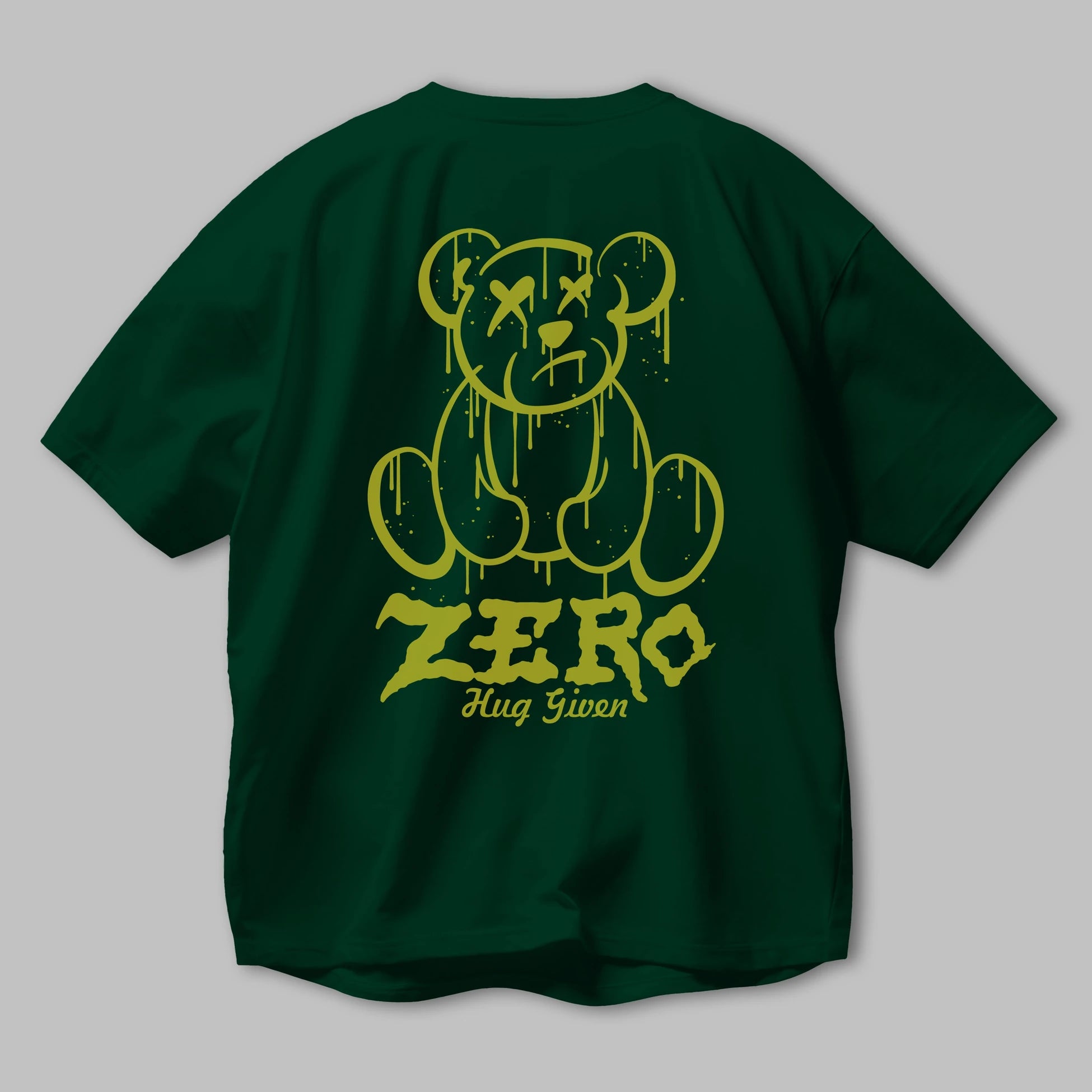 Zero Hug Given Bear Arka Baskılı Oversize t-shirt Erkek Kadın Unisex