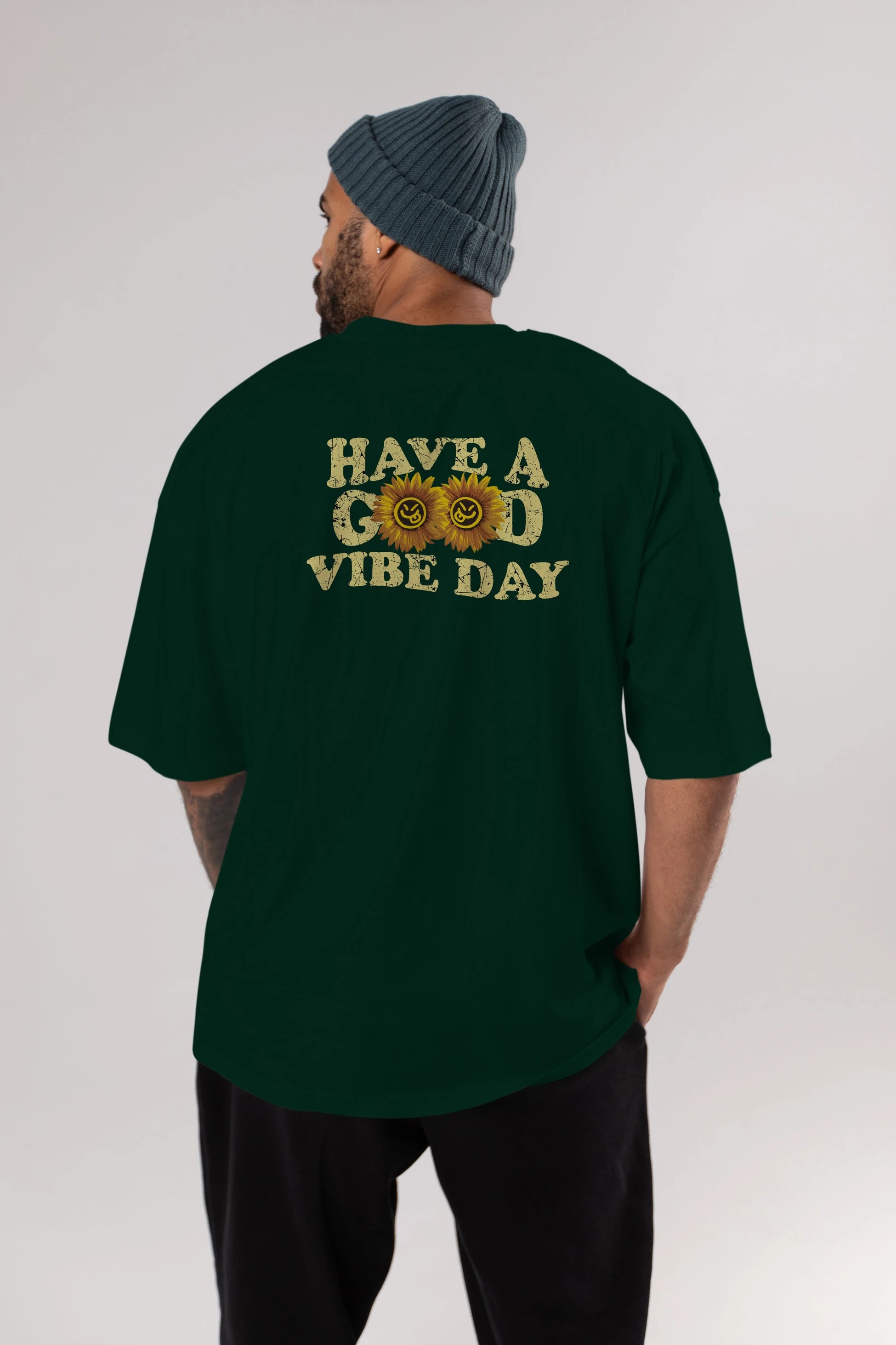 Have a Good Vibe Day Arka Baskılı Oversize t-shirt Erkek Kadın Unisex