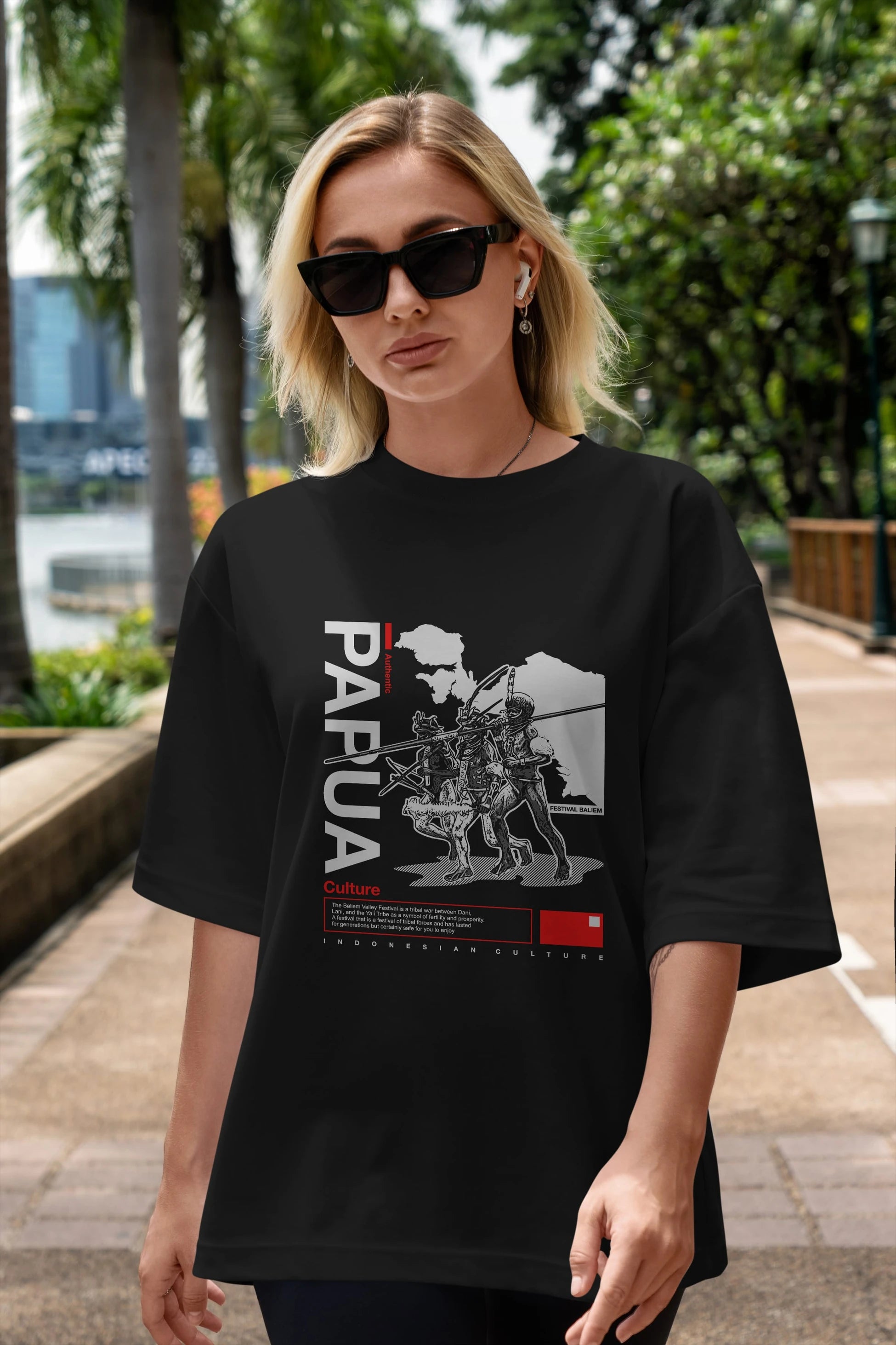 Papua Culture Ön Baskılı Oversize t-shirt Erkek Kadın Unisex