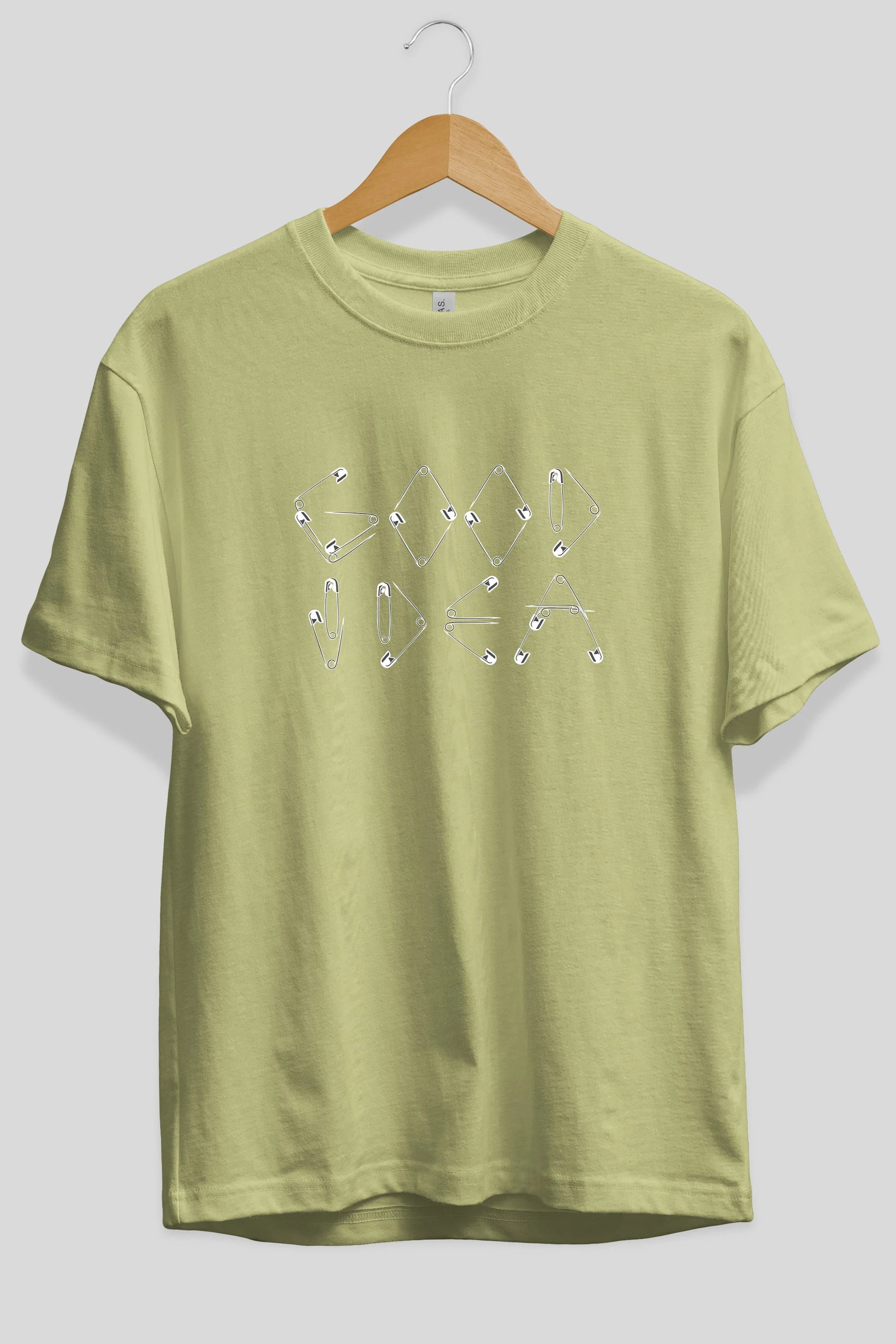 Good Idea Ön Baskılı Oversize t-shirt %100 pamuk Erkek Kadın Unisex