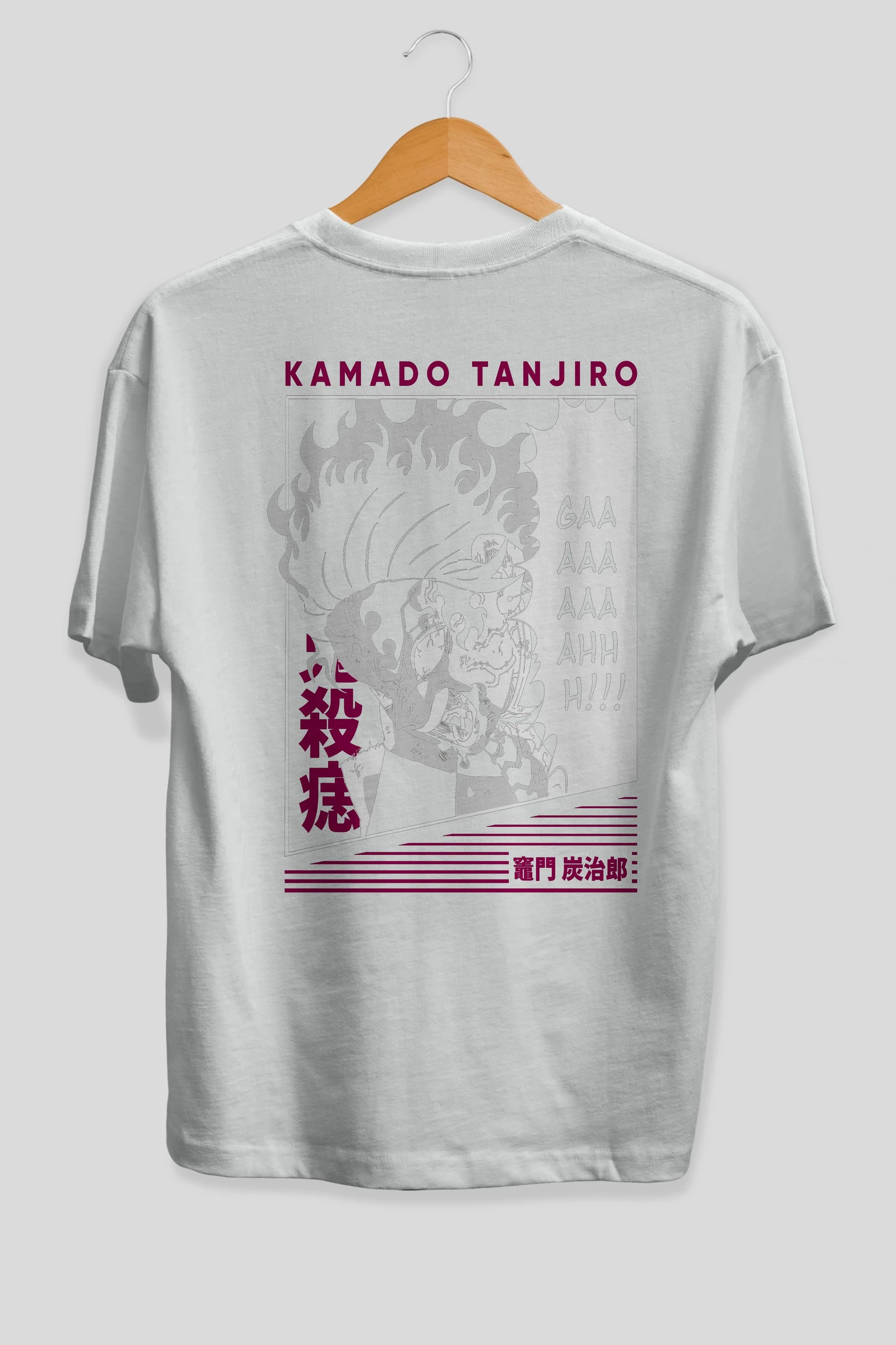TANJIRO KAMADO 3 Anime Arka Baskılı Oversize t-shirt Erkek Kadın Unisex