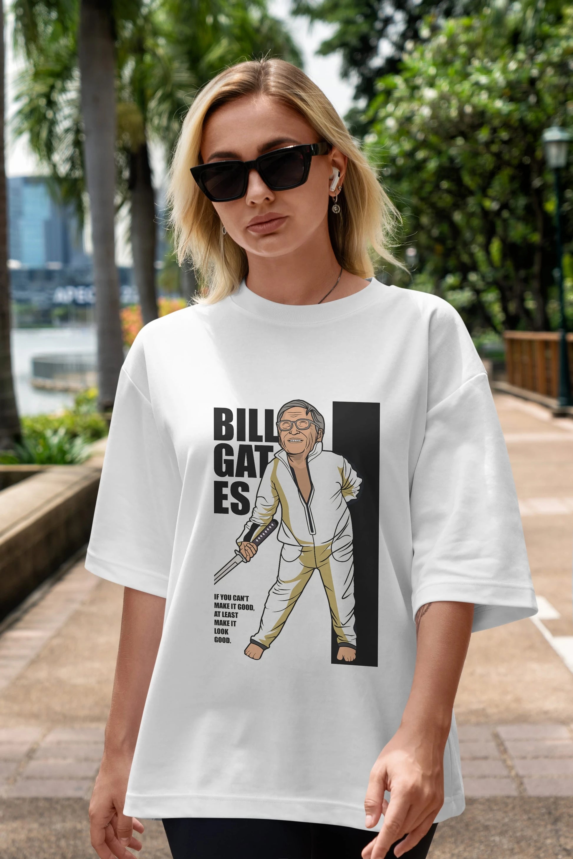 Bill Gates Ön Baskılı Oversize t-shirt Erkek Kadın Unisex %100 Pamuk tişort