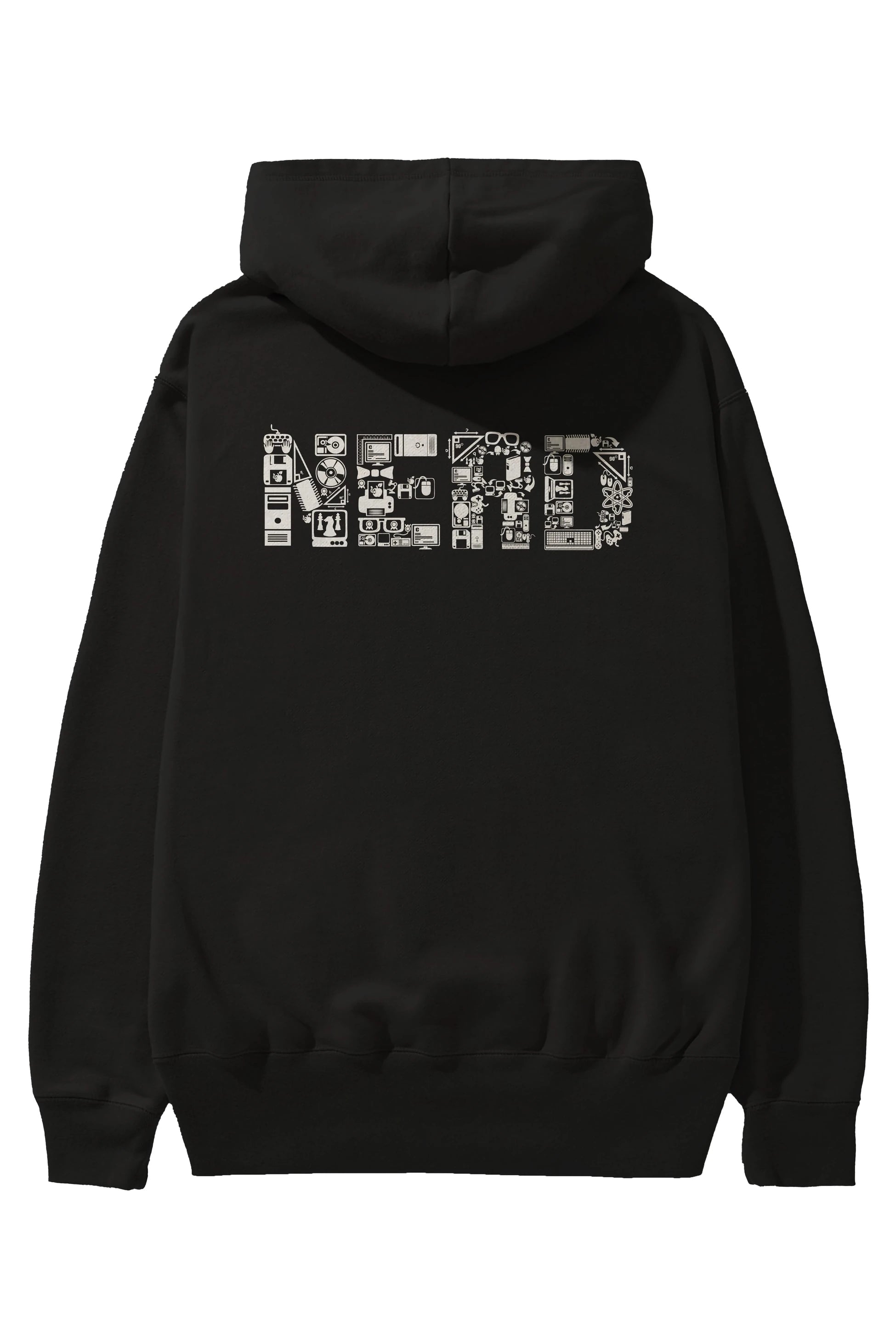 NERD Arka Baskılı Hoodie Oversize Kapüşonlu Sweatshirt Erkek Kadın Unisex