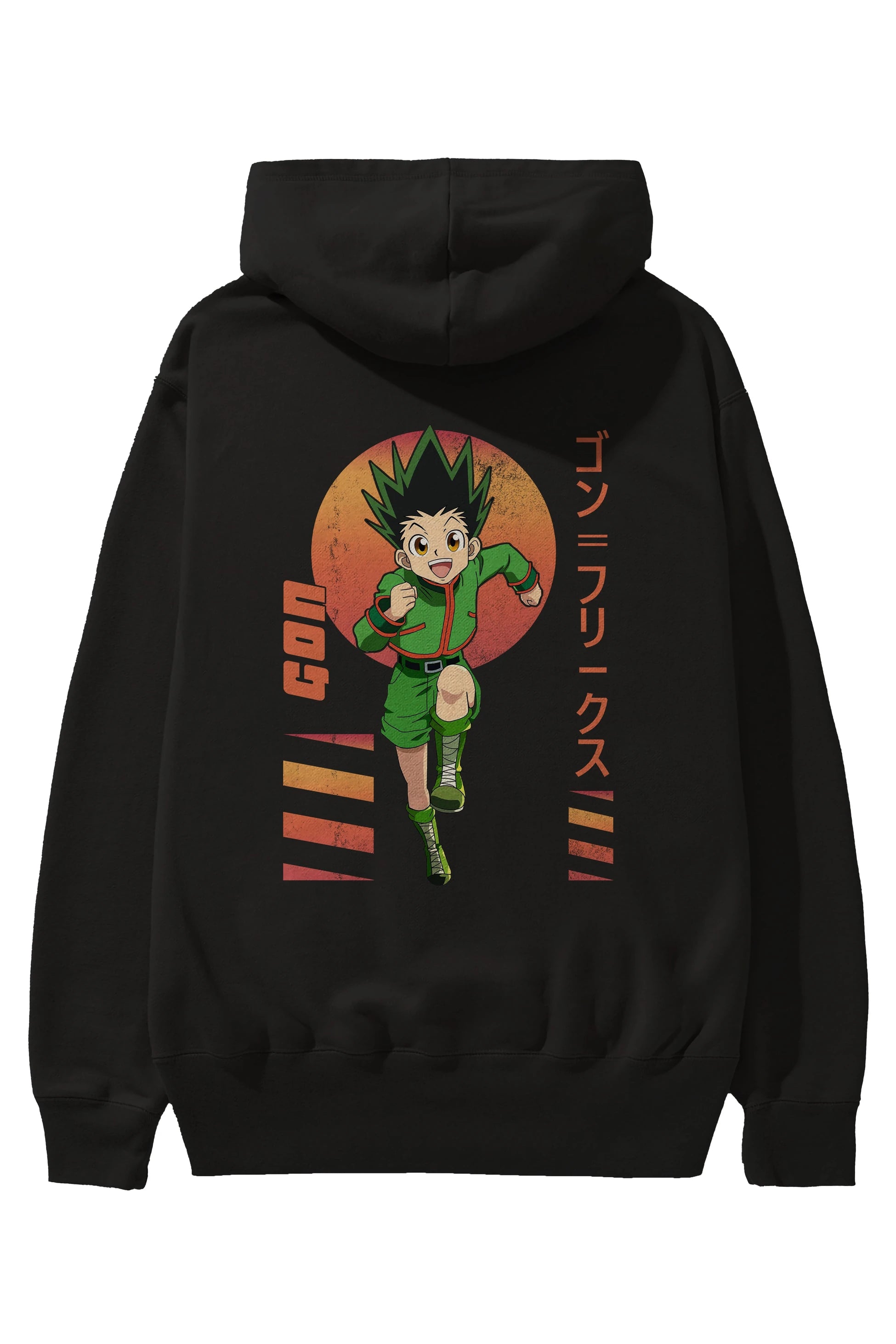 Gon Freecss HUNTER X HUNTER 2 Anime Arka Baskılı Hoodie Oversize Kapüşonlu Sweatshirt Erkek Kadın Unisex