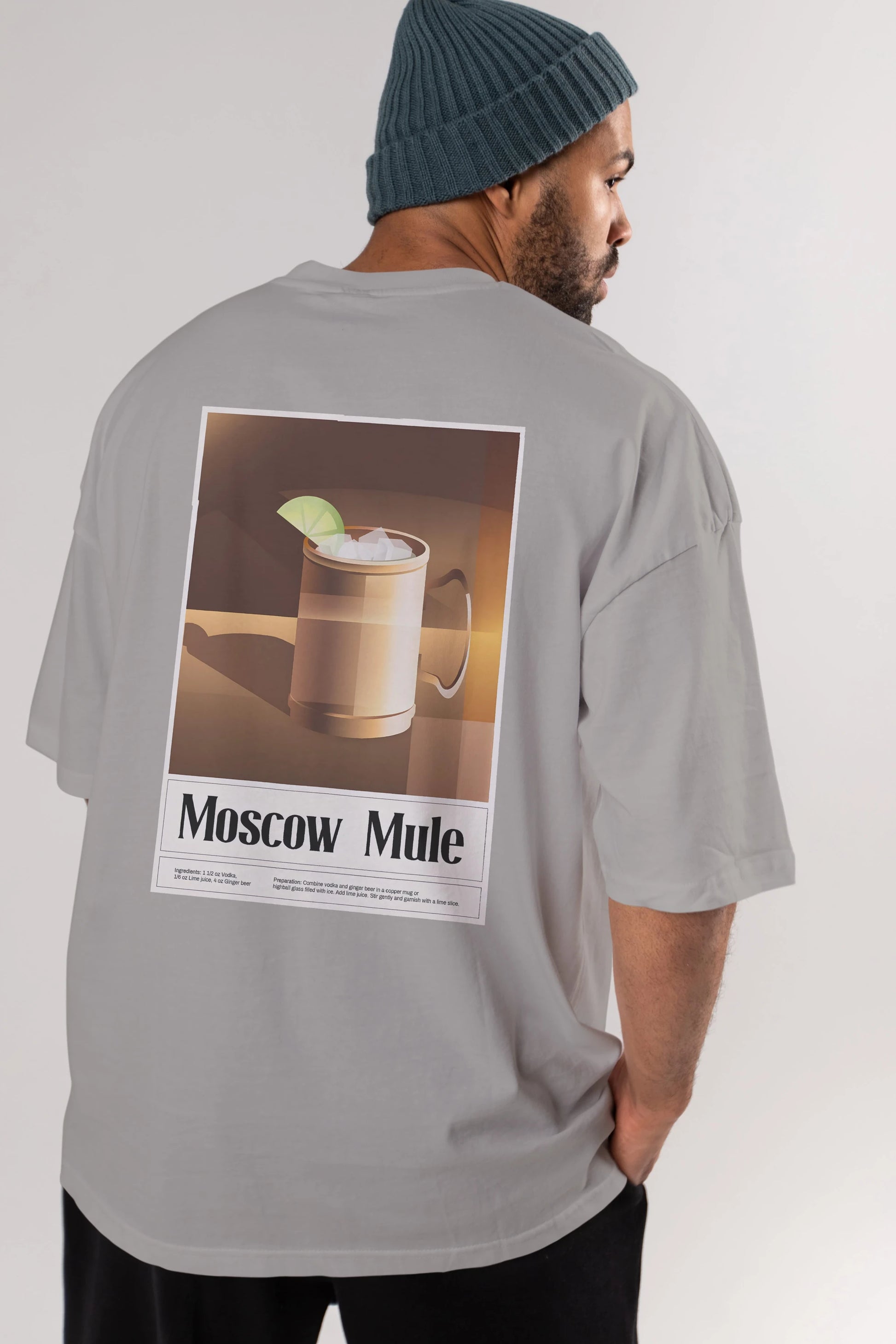 Moscow Mule 3 Arka Baskılı Oversize t-shirt Erkek Kadın Unisex %100 Pamuk Bisiklet Yaka tişort