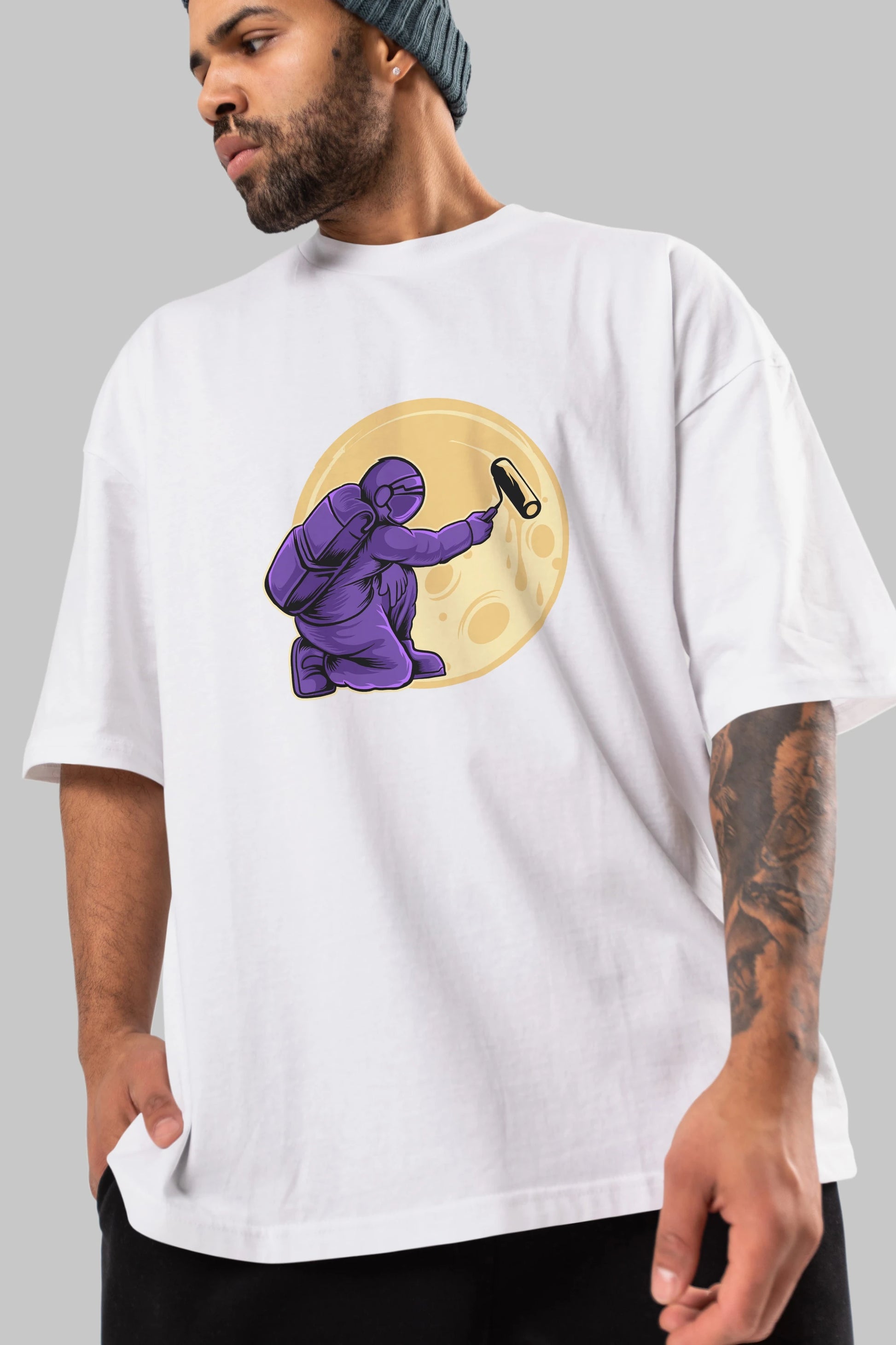 Astropaint Ön Baskılı Oversize t-shirt Erkek Kadın Unisex