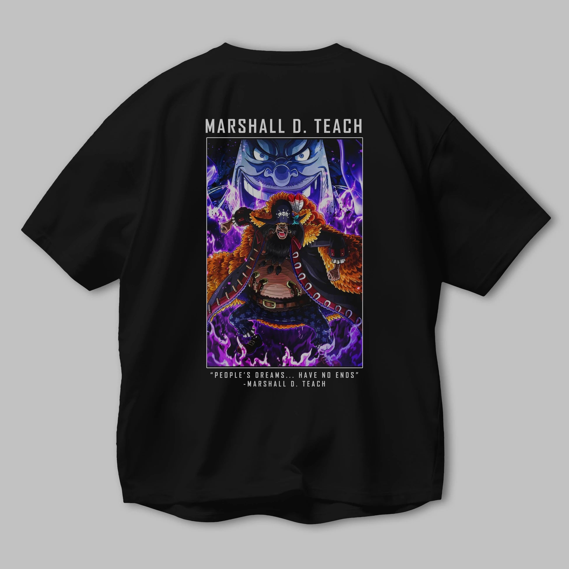 Blackbeard Anime Arka Baskılı Oversize t-shirt Erkek Kadın Unisex %100 pamuk tişort