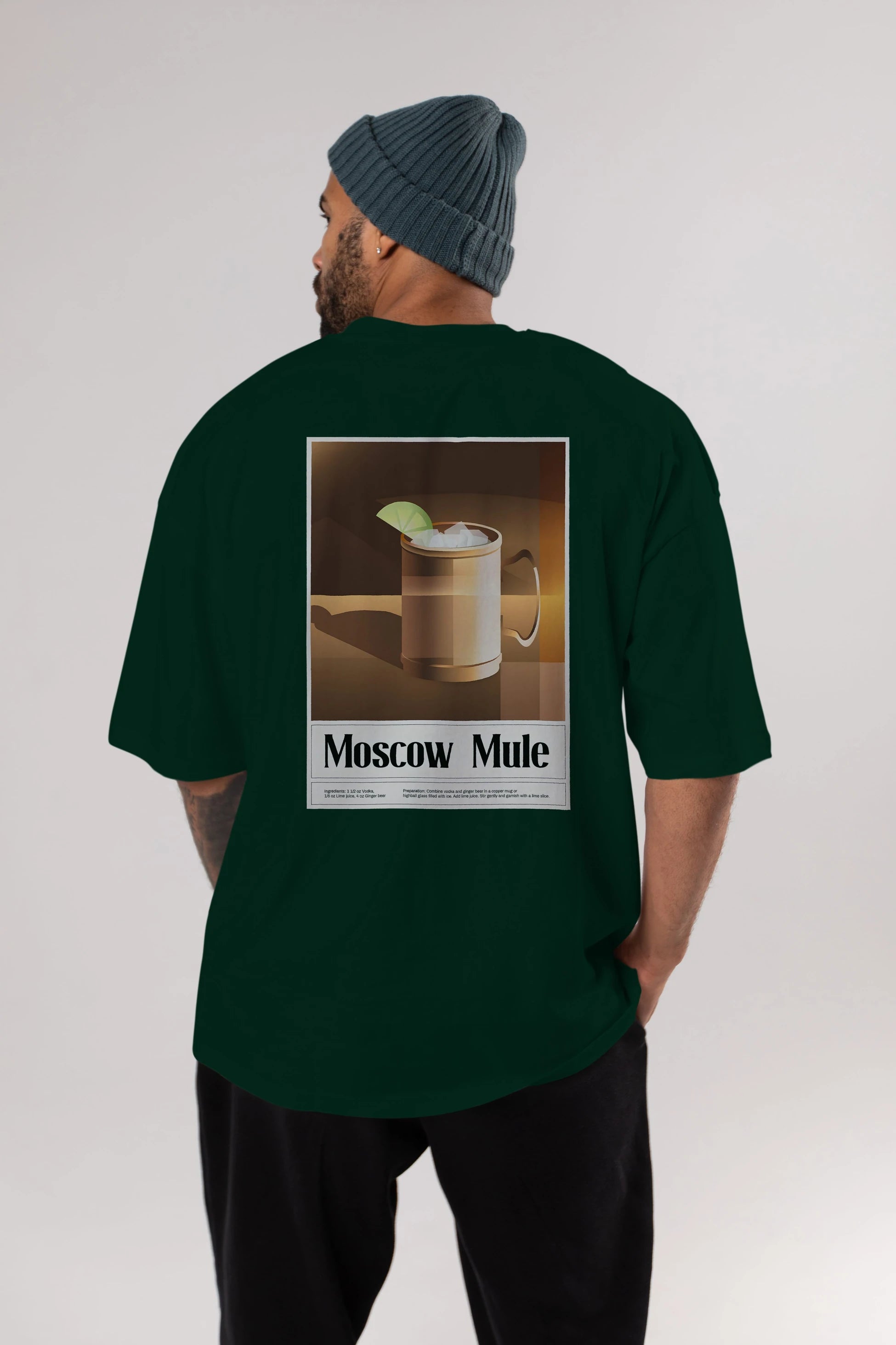 Moscow Mule 3 Arka Baskılı Oversize t-shirt Erkek Kadın Unisex %100 Pamuk Bisiklet Yaka tişort