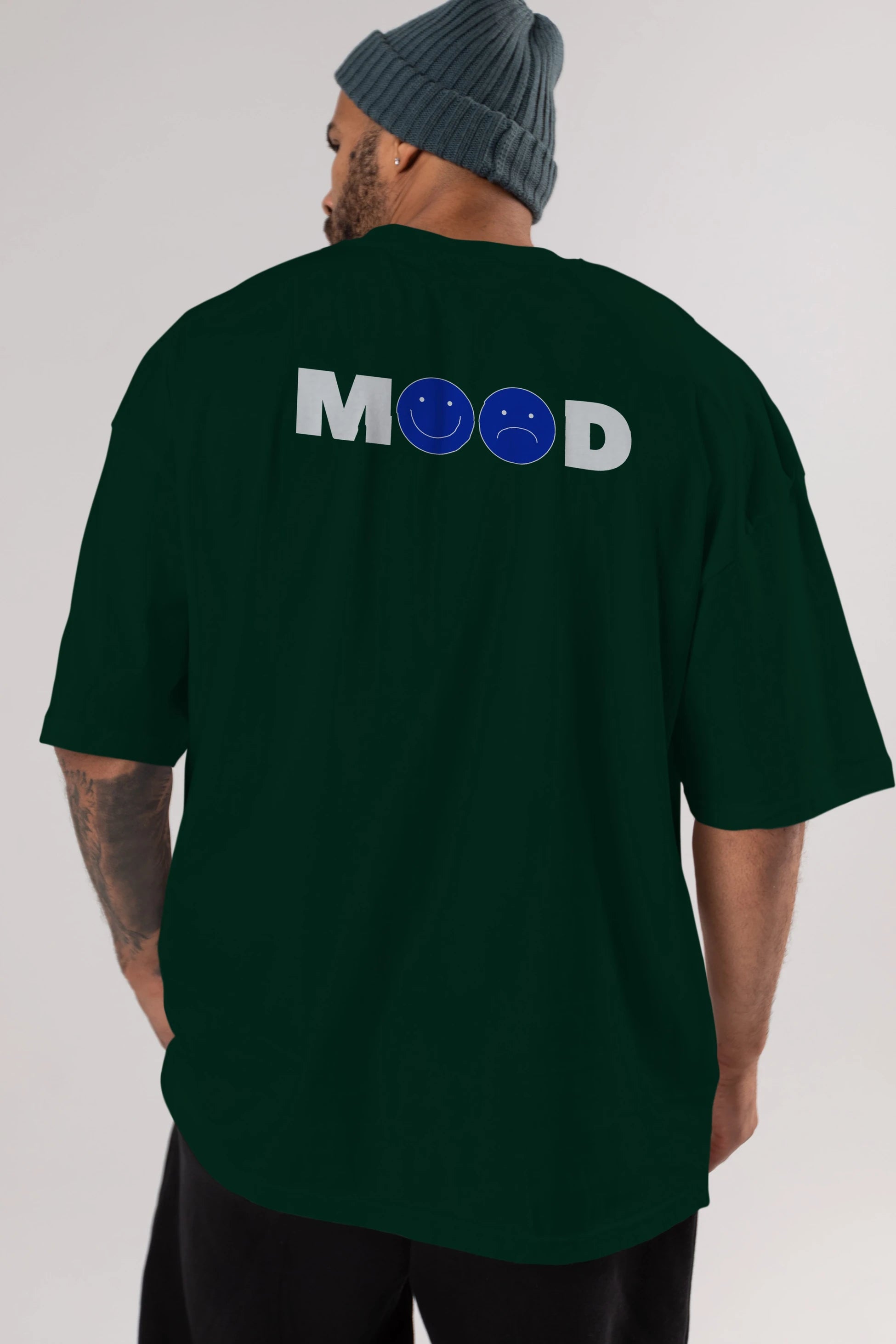 Mood Arka Baskılı Oversize t-shirt Erkek Kadın Unisex