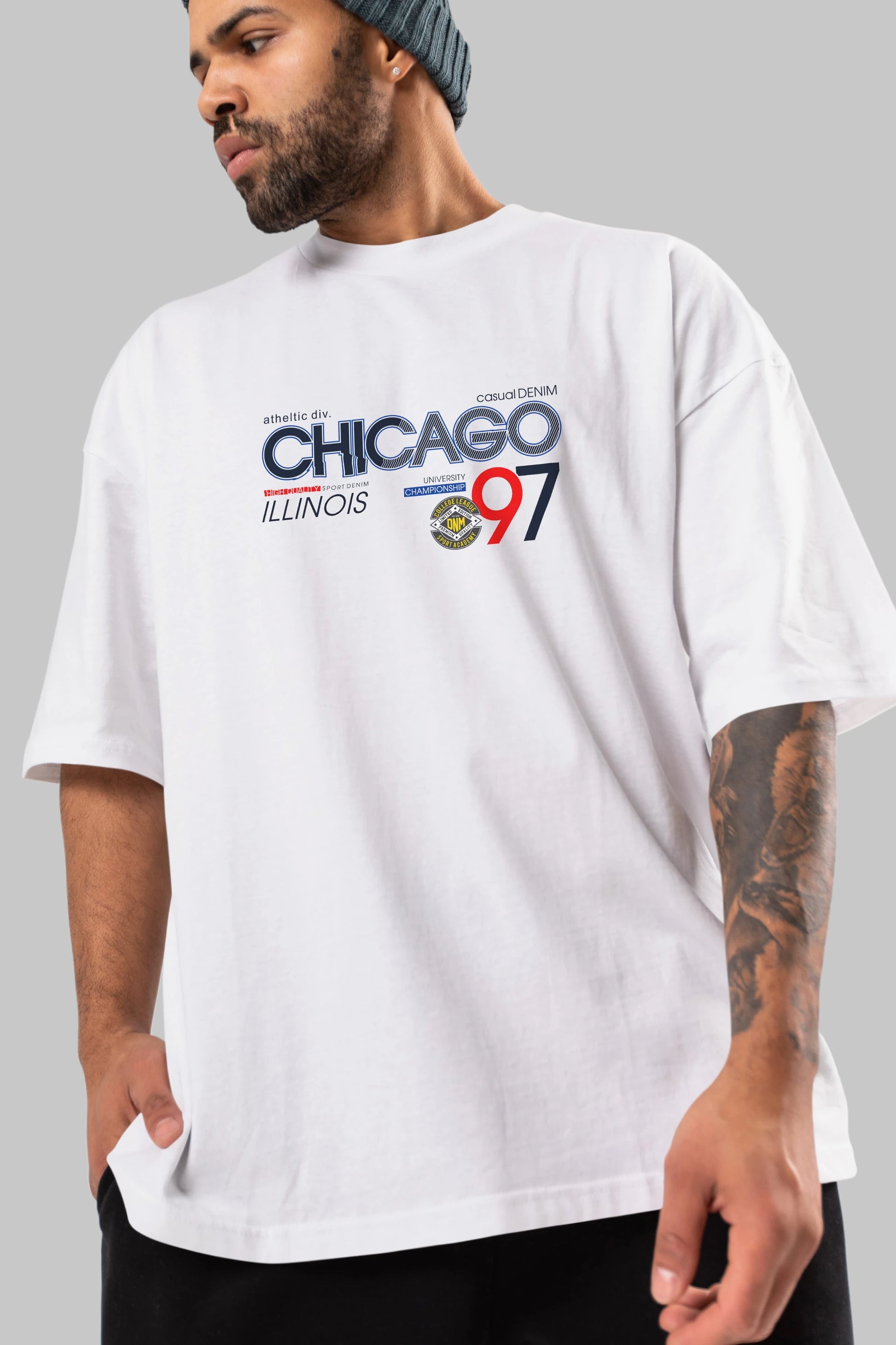 Chicago 97 Ön Baskılı Oversize t-shirt Erkek Kadın Unisex