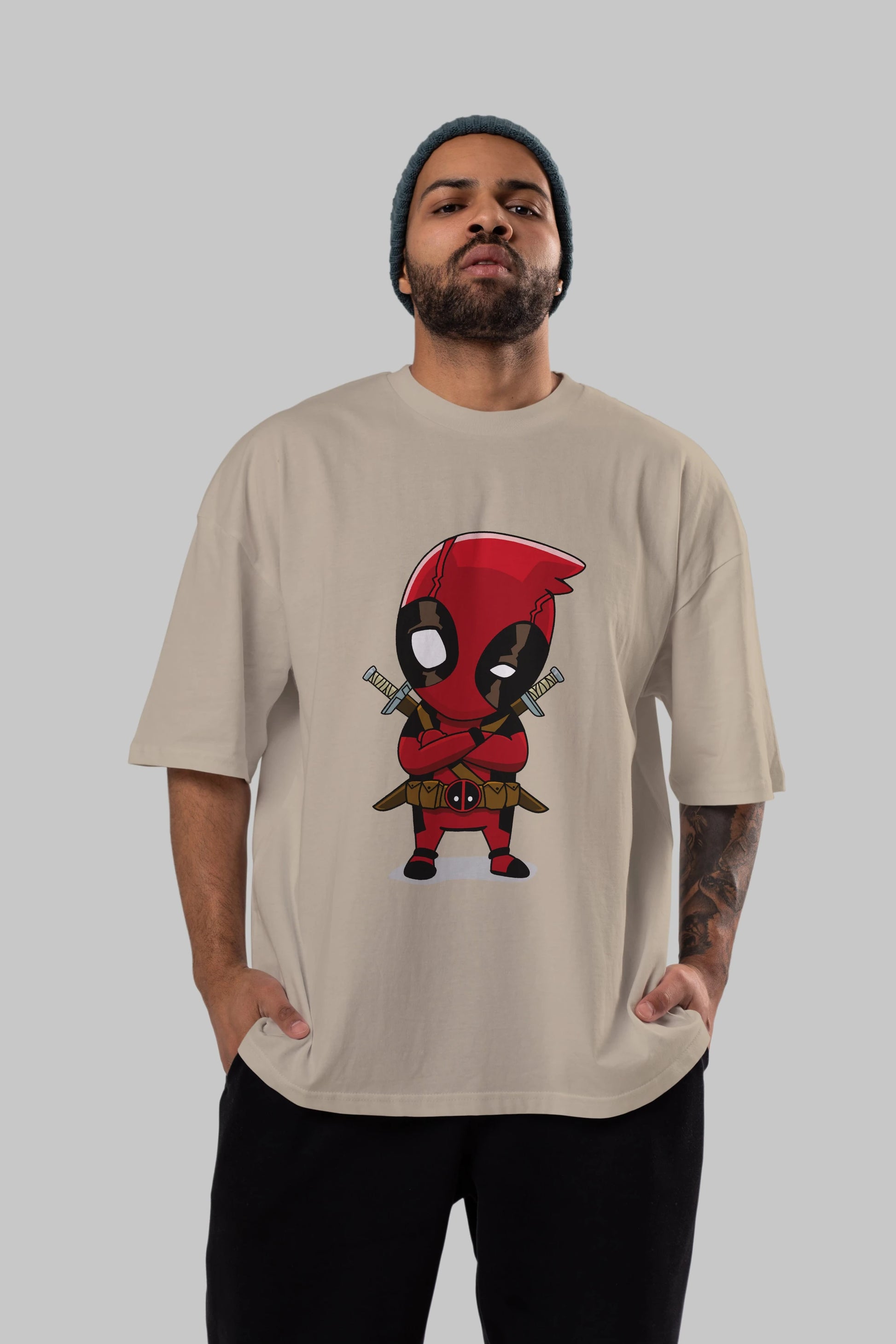 Deadpool (19) Ön Baskılı Oversize t-shirt Erkek Kadın Unisex %100 Pamuk Bisiklet Yaka tişort