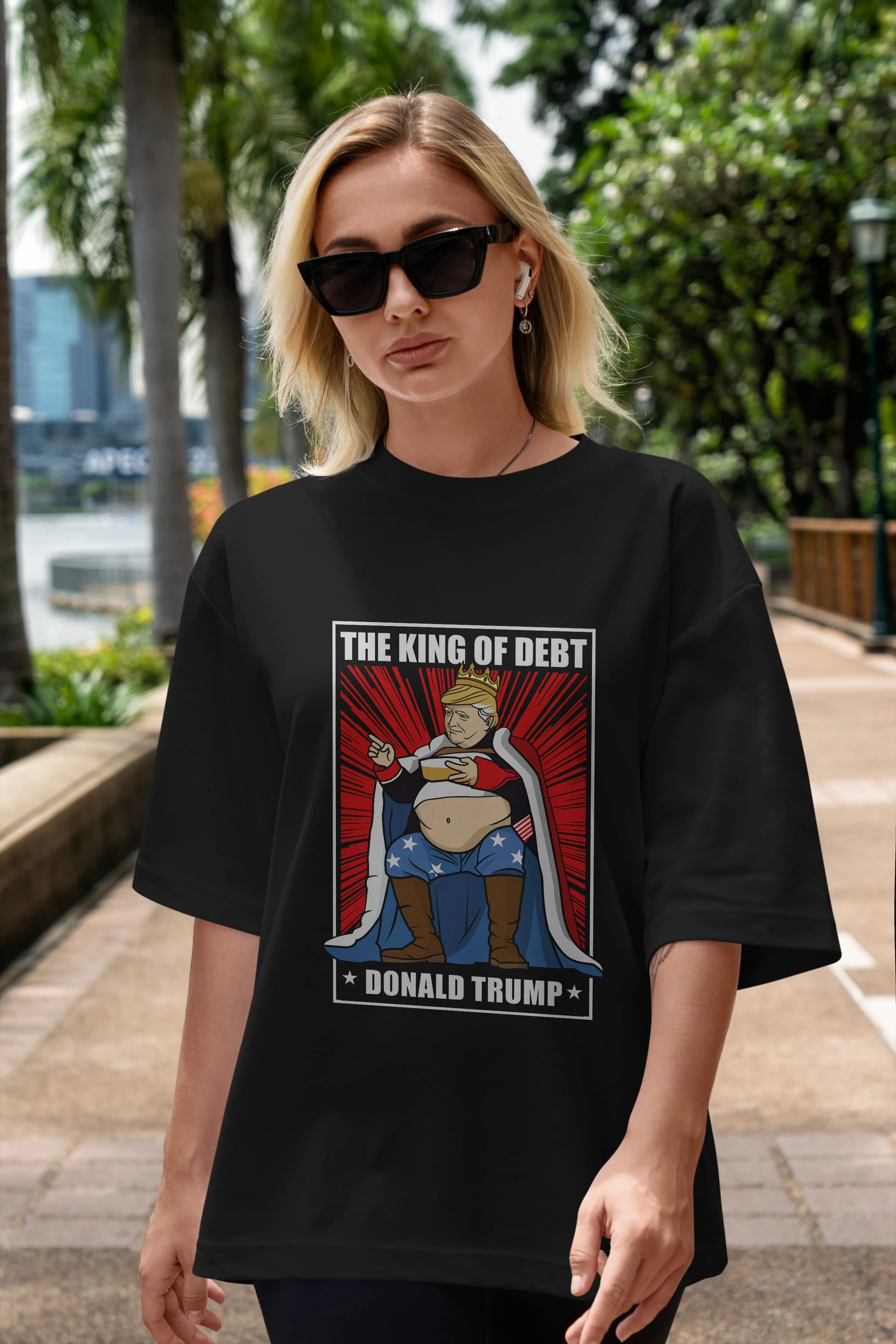 Trump King Ön Baskılı Oversize t-shirt Erkek Kadın Unisex %100 Pamuk tişort