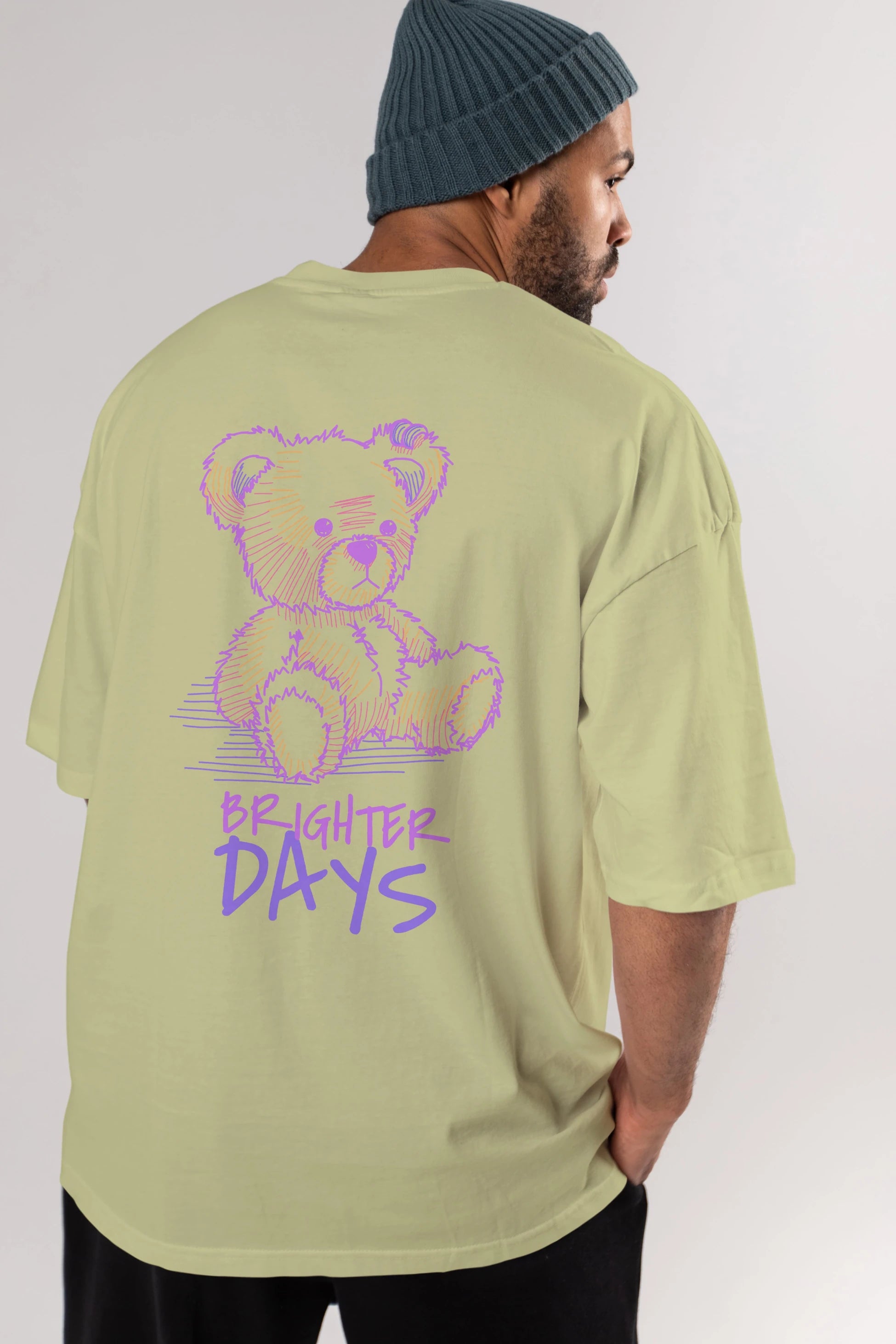 Brighter Days Arka Baskılı Oversize t-shirt Erkek Kadın Unisex