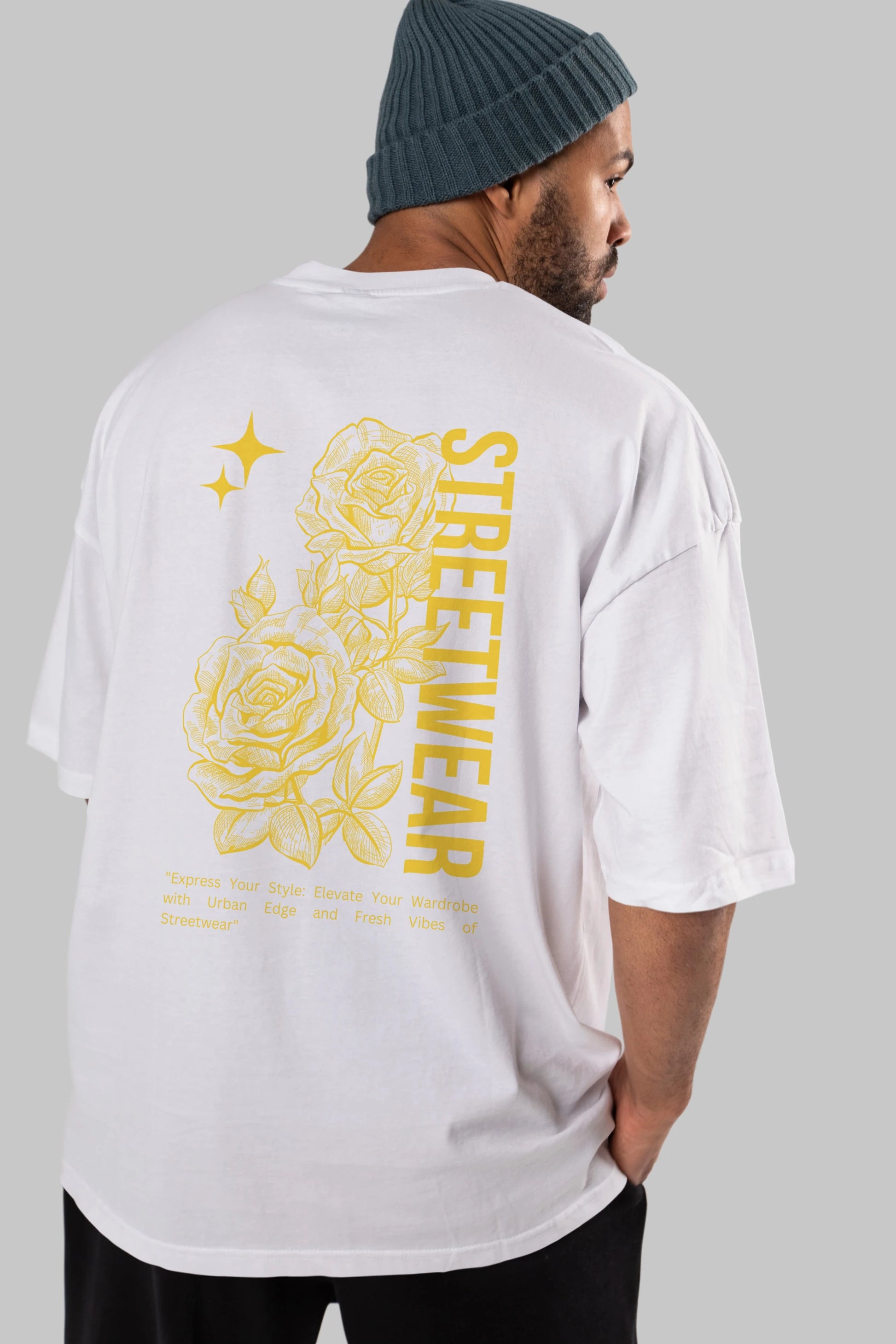 Minimalist Streetwear Arka Baskılı Oversize t-shirt Erkek Kadın Unisex