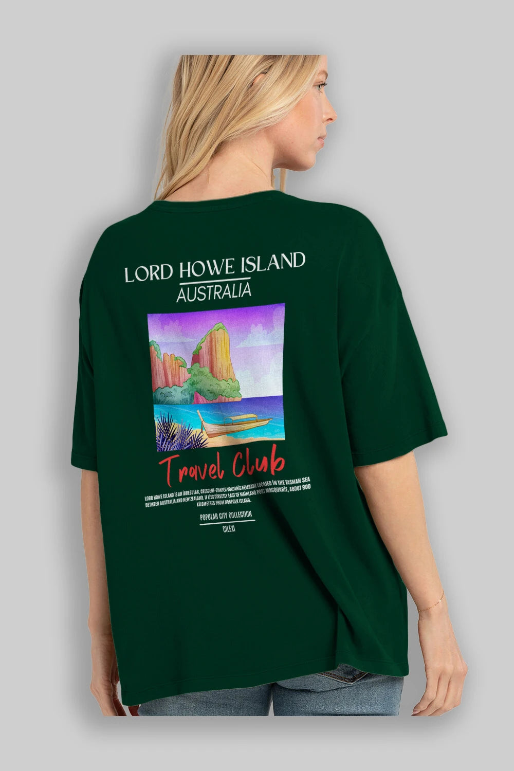 Lord Howe İsland Australia Arka Baskılı Oversize t-shirt Erkek Kadın Pamuk Bisiklet Yaka tişort