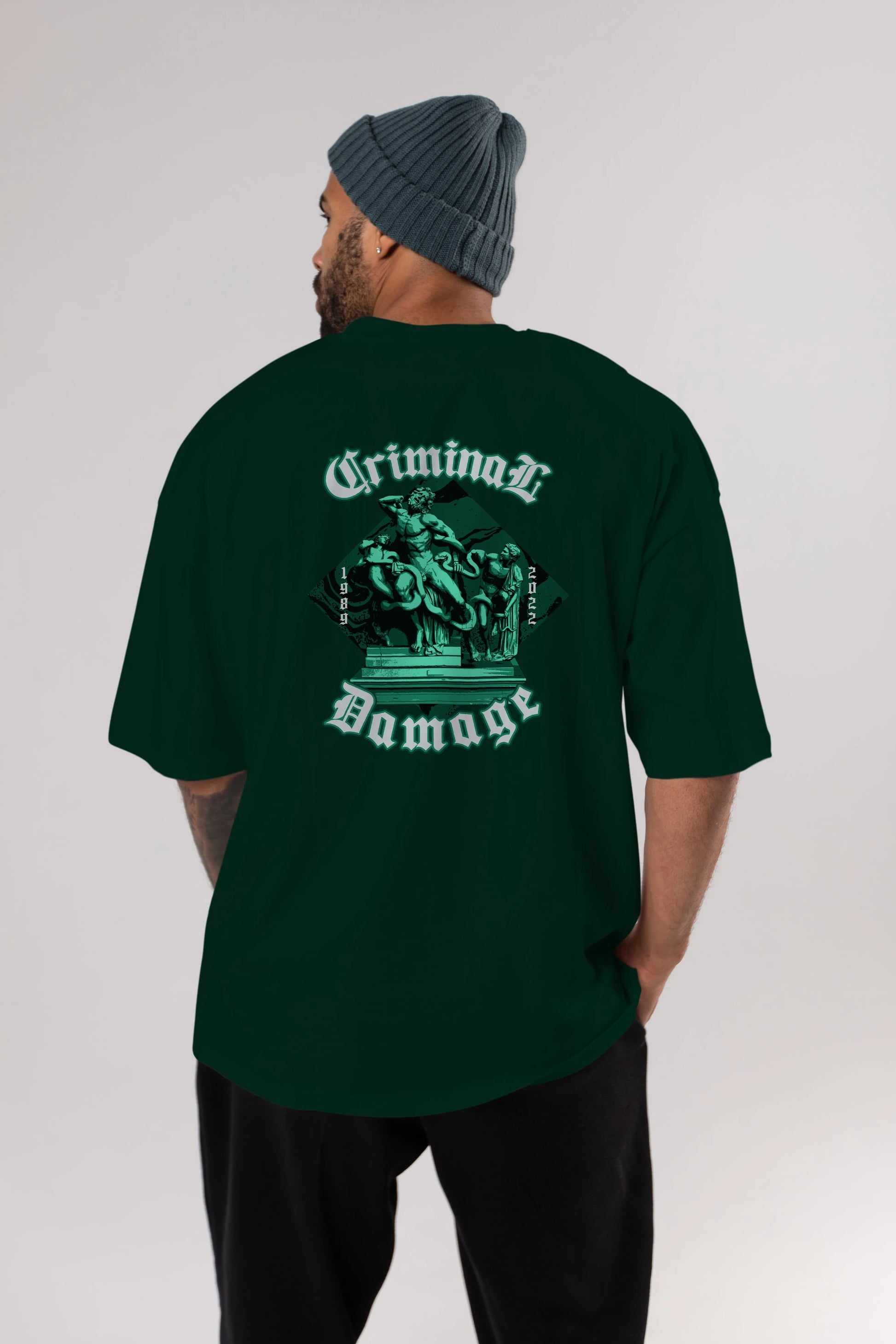Criminal Damage Arka Baskılı Oversize t-shirt Erkek Kadın Unisex