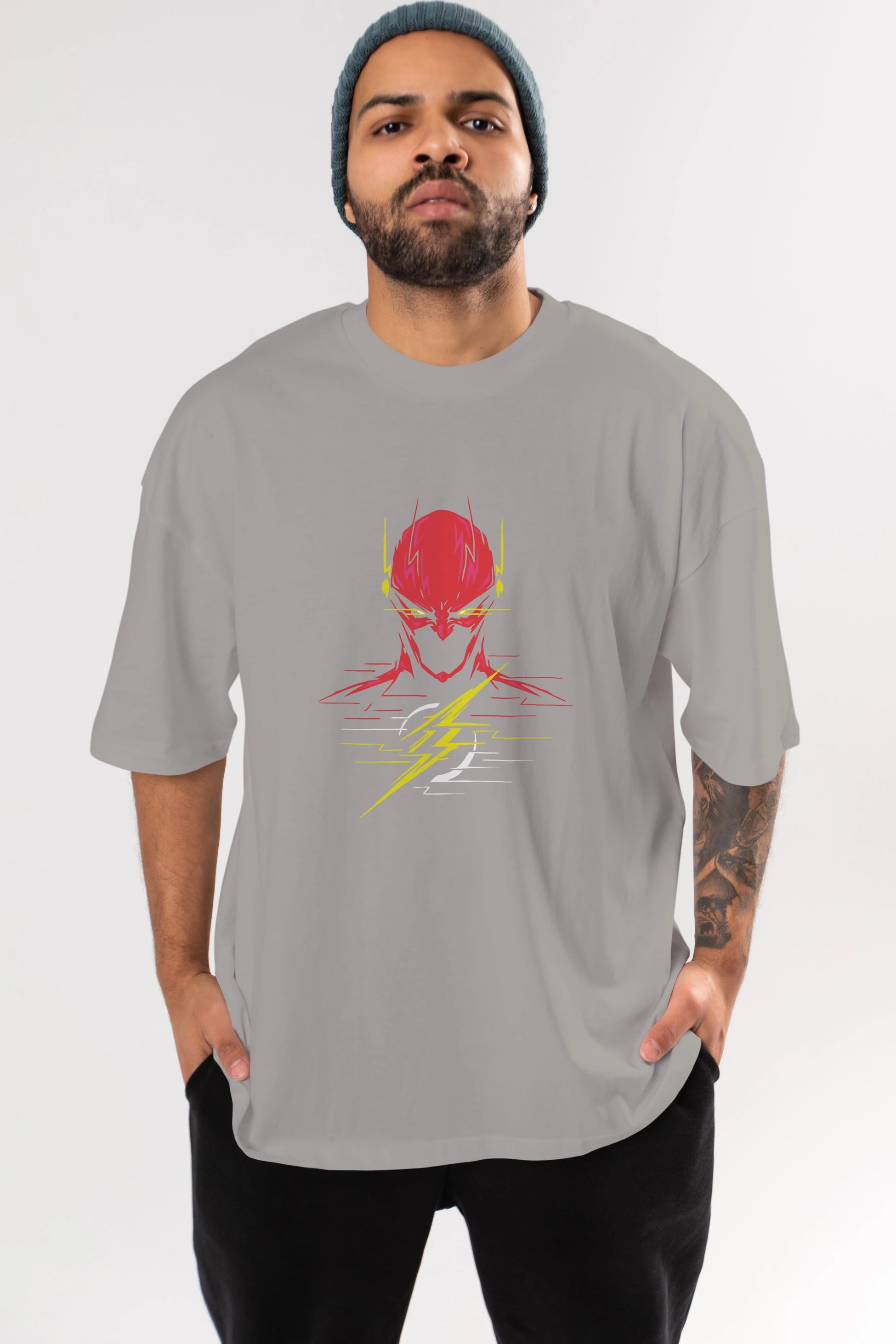 Flash Avengers (2) Ön Baskılı Oversize t-shirt Erkek Kadın Unisex %100 Pamuk Bisiklet Yaka tişort