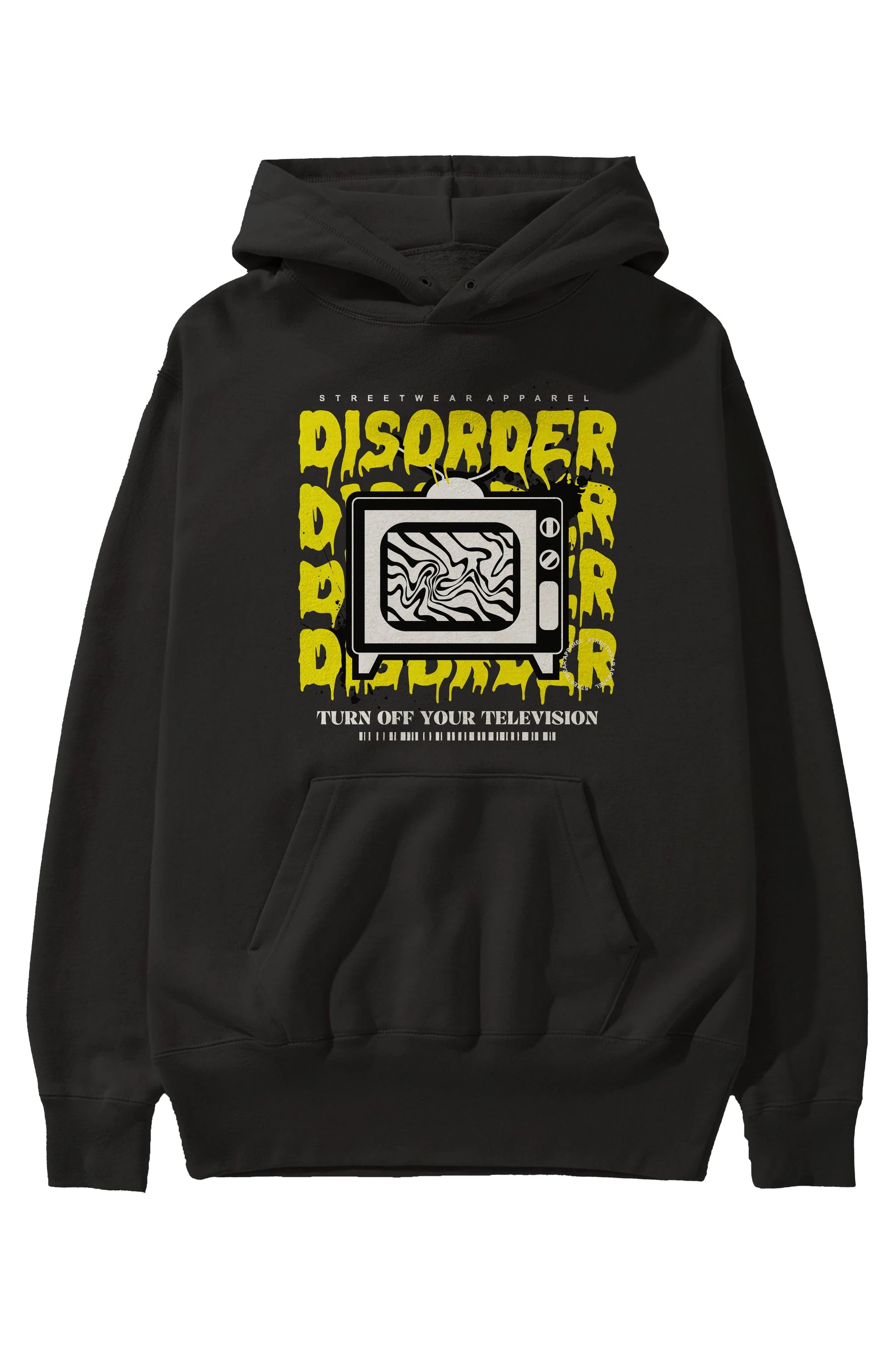 Disorder Streetwear Ön Baskılı Hoodie Oversize Kapüşonlu Sweatshirt Erkek Kadın Unisex