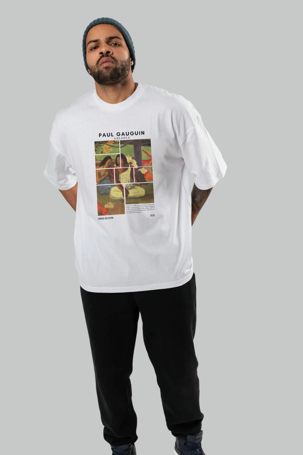 Paul Gauguin Arearea ön Baskılı Oversize t-shirt Erkek Kadın Bisiklet Yaka Pamuk tişort