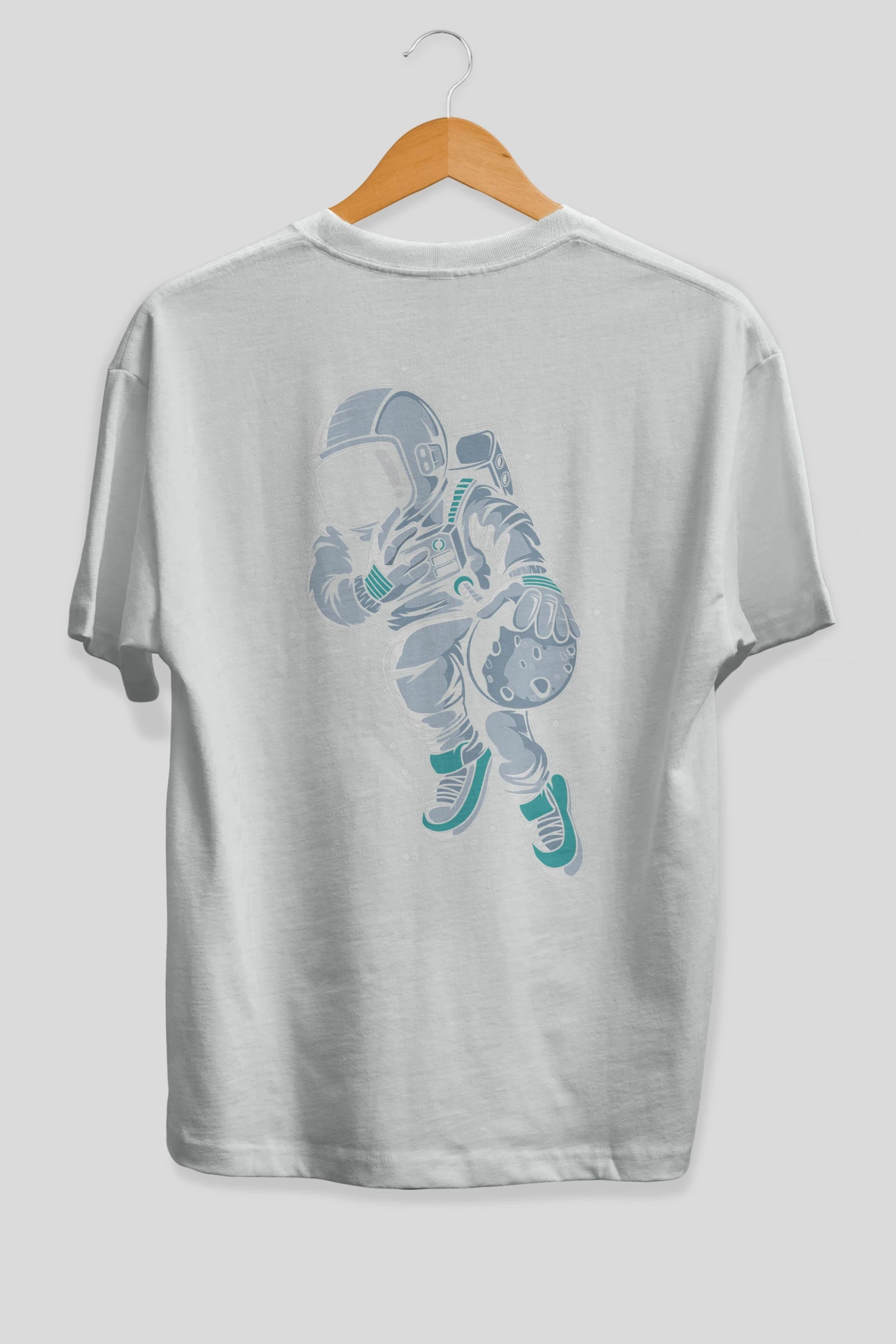 Astronaut Basketball (2) Arka Baskılı Oversize t-shirt Erkek Kadın Unisex