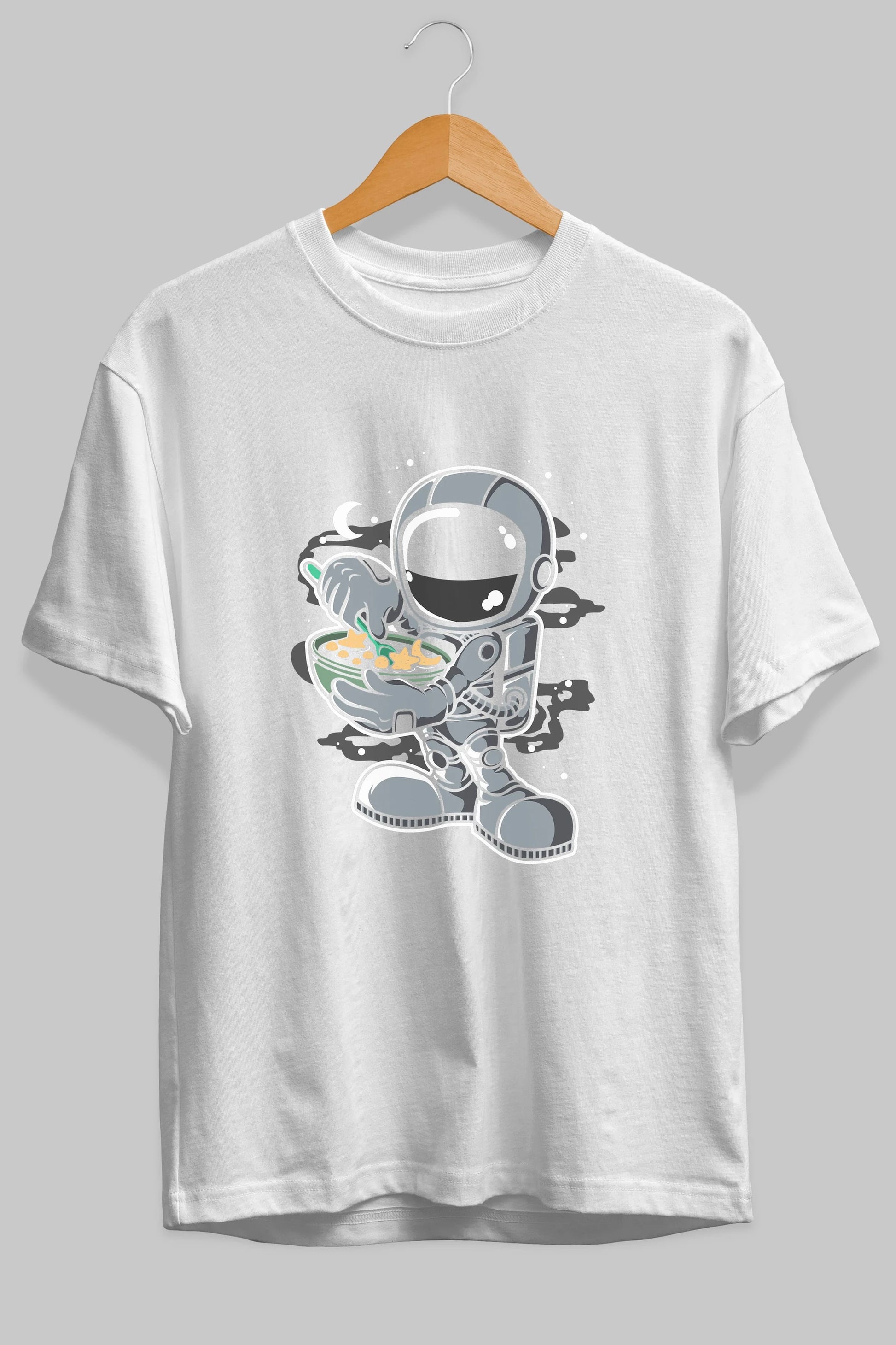 Astronaut Star Flakes Ön Baskılı Oversize t-shirt Erkek Kadın Unisex