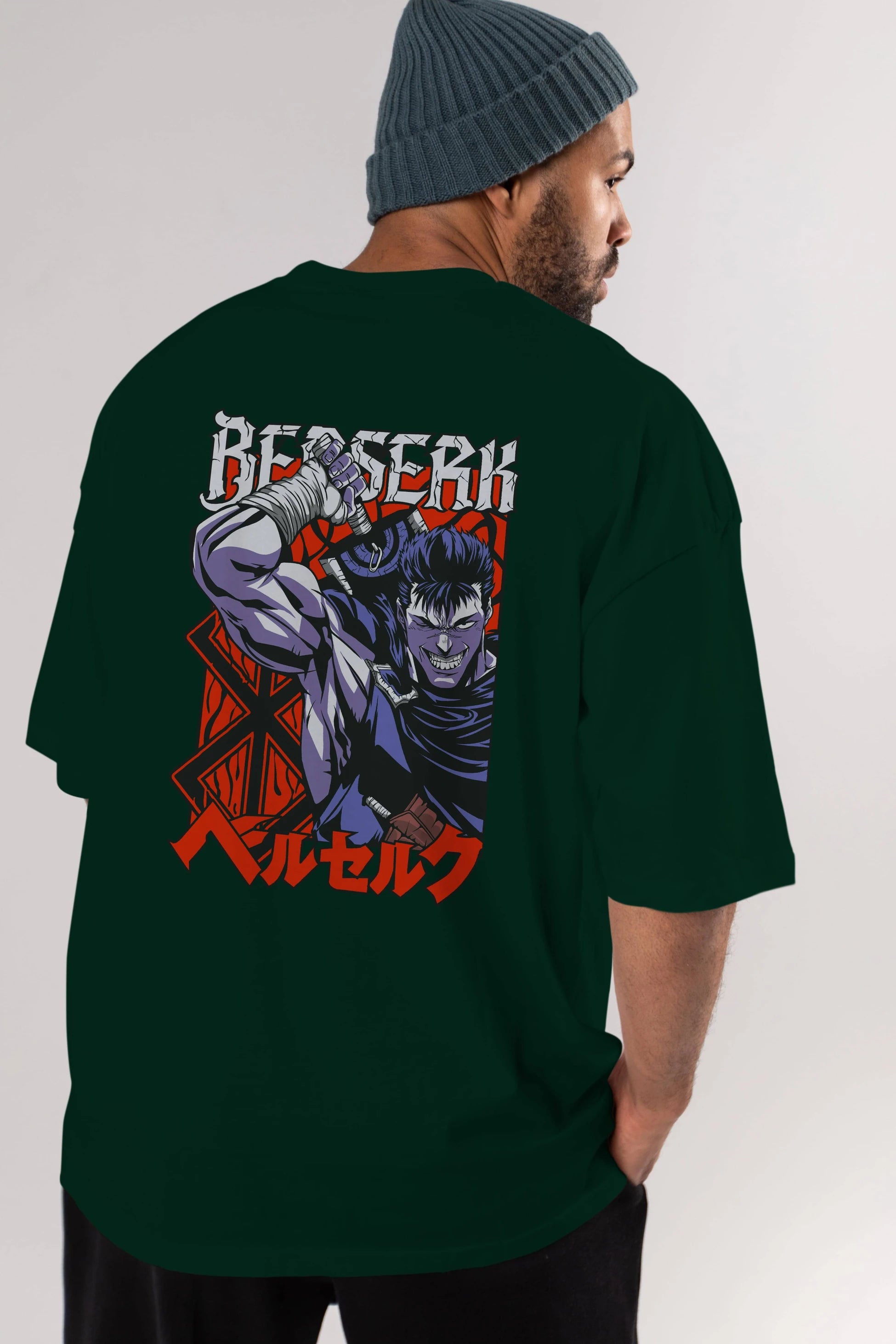 GUTS berserk Anime Arka Baskılı Oversize t-shirt Erkek Kadın Unisex