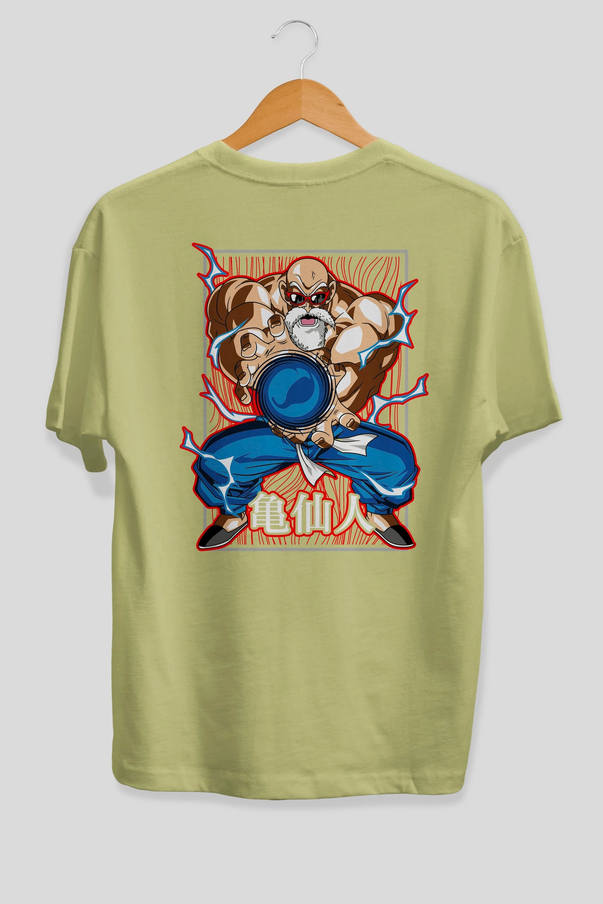 DragonBall MaestroRoshi Anime Arka Baskılı Oversize t-shirt Erkek Kadın Unisex