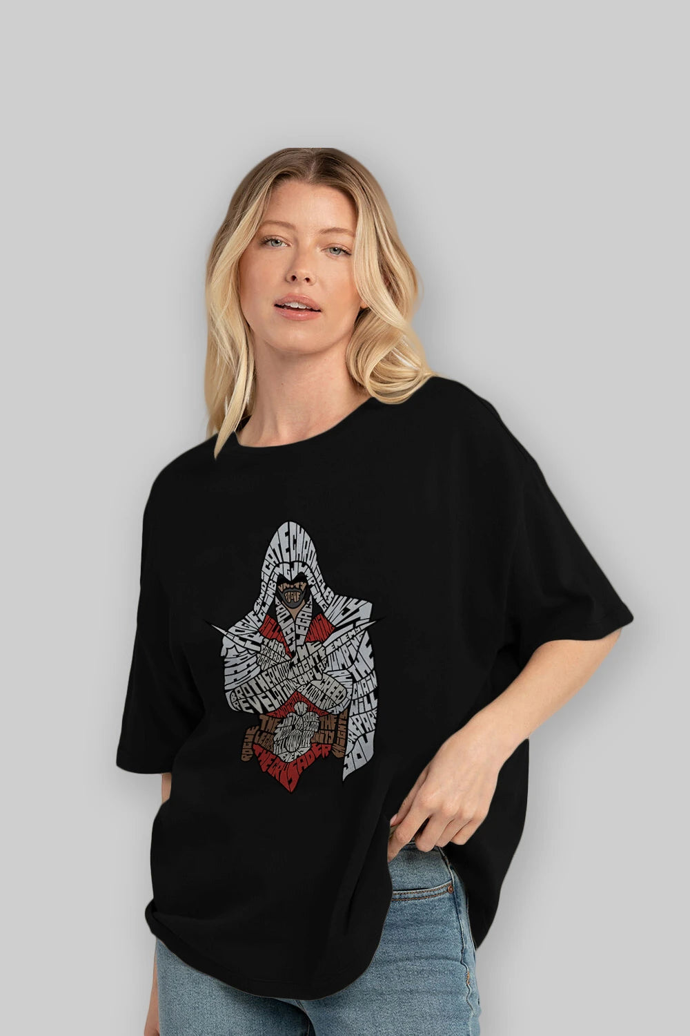 Assassins Ön Baskılı Oversize t-shirt %100 pamuk Erkek Kadın Unisex
