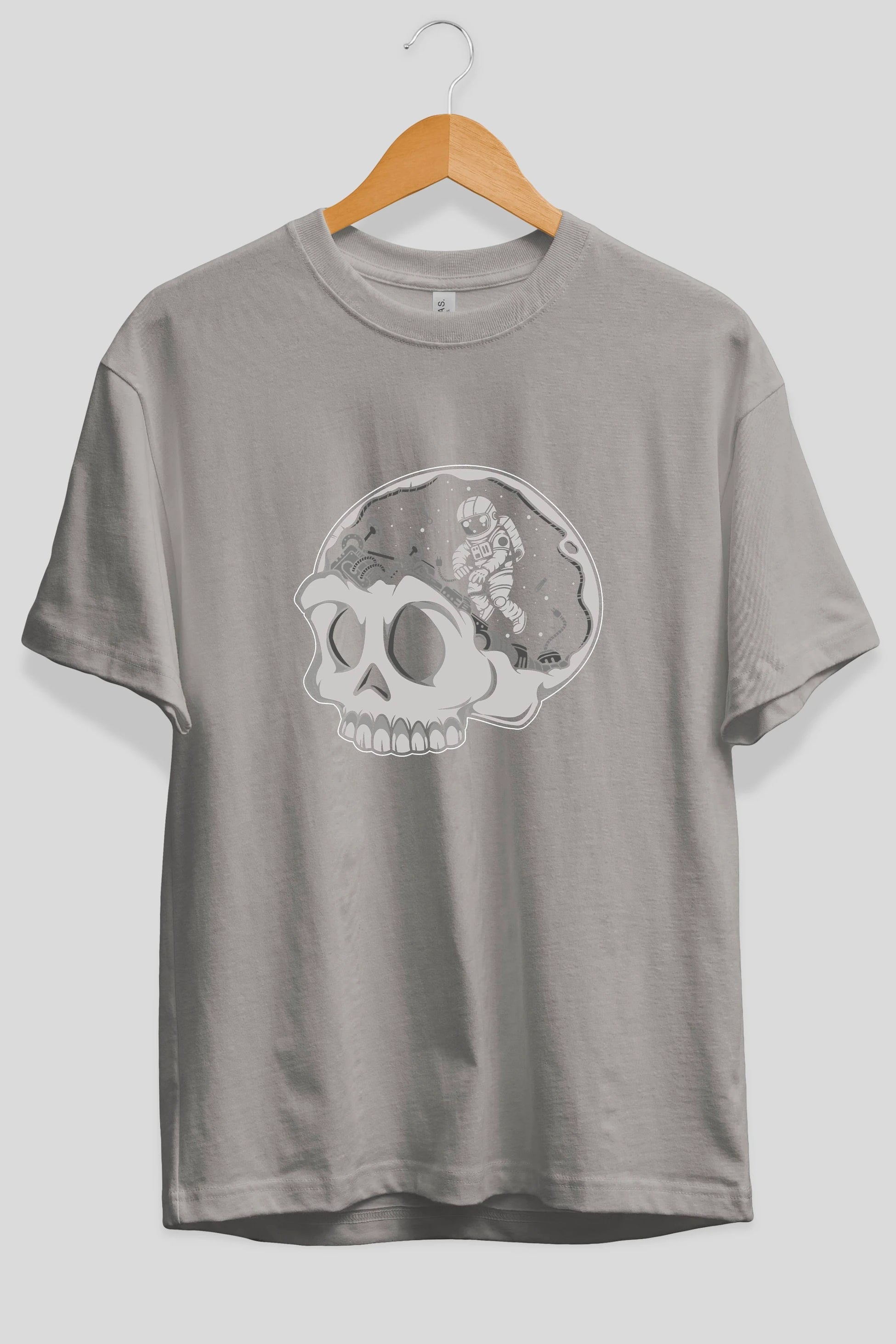 Astronaut Skull Brain Ön Baskılı Oversize t-shirt Erkek Kadın Unisex