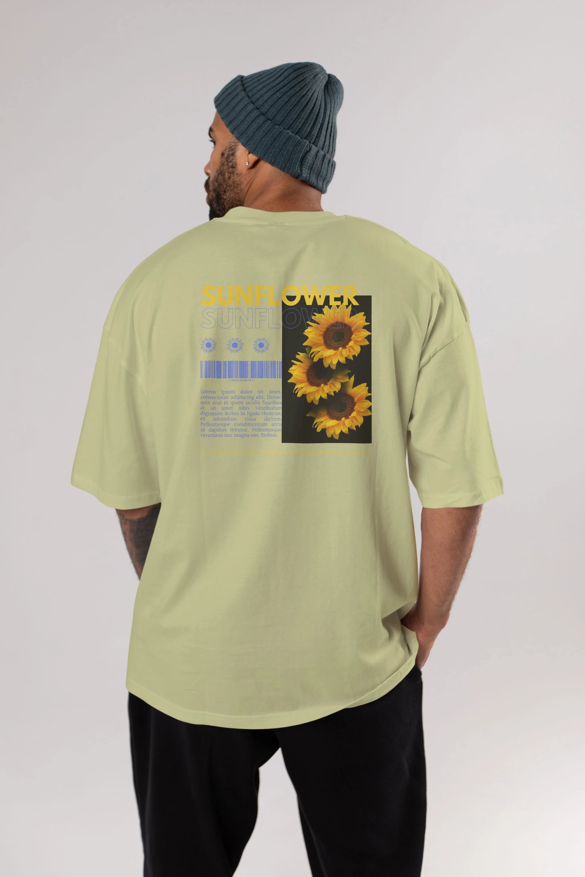 Sunflower Arka Baskılı Oversize t-shirt Erkek Kadın Unisex