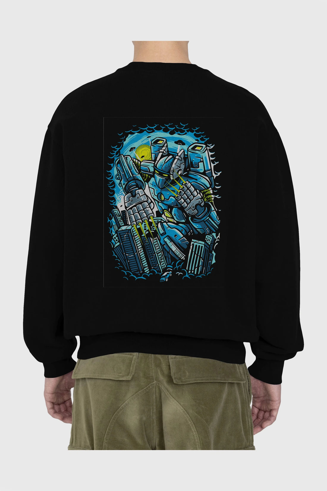 Destroy The City Arka Baskılı Oversize Sweatshirt Erkek Kadın Unisex