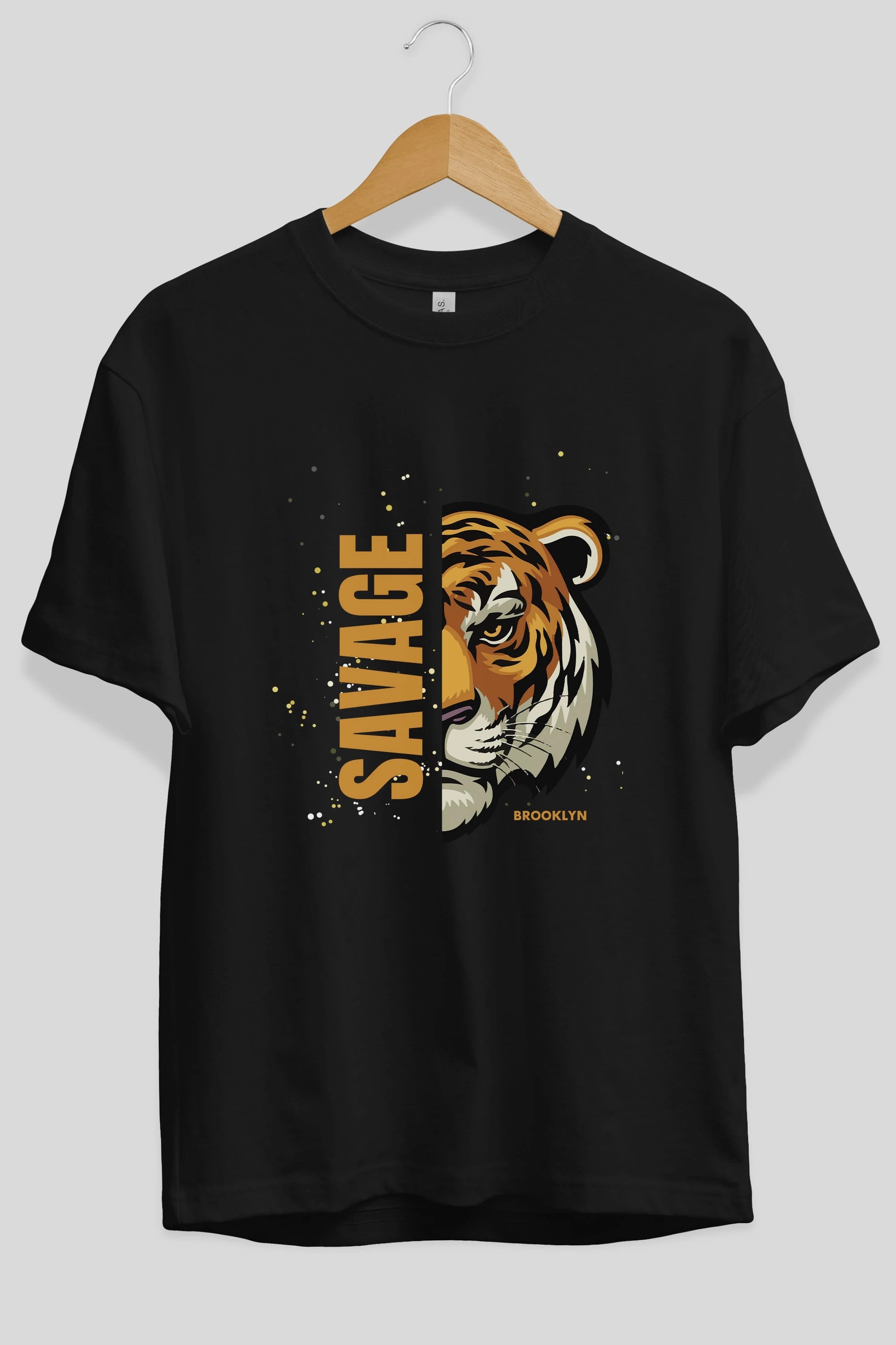 Savage Brooklyn Yazılı Ön Baskılı Oversize t-shirt Erkek Kadın Unisex