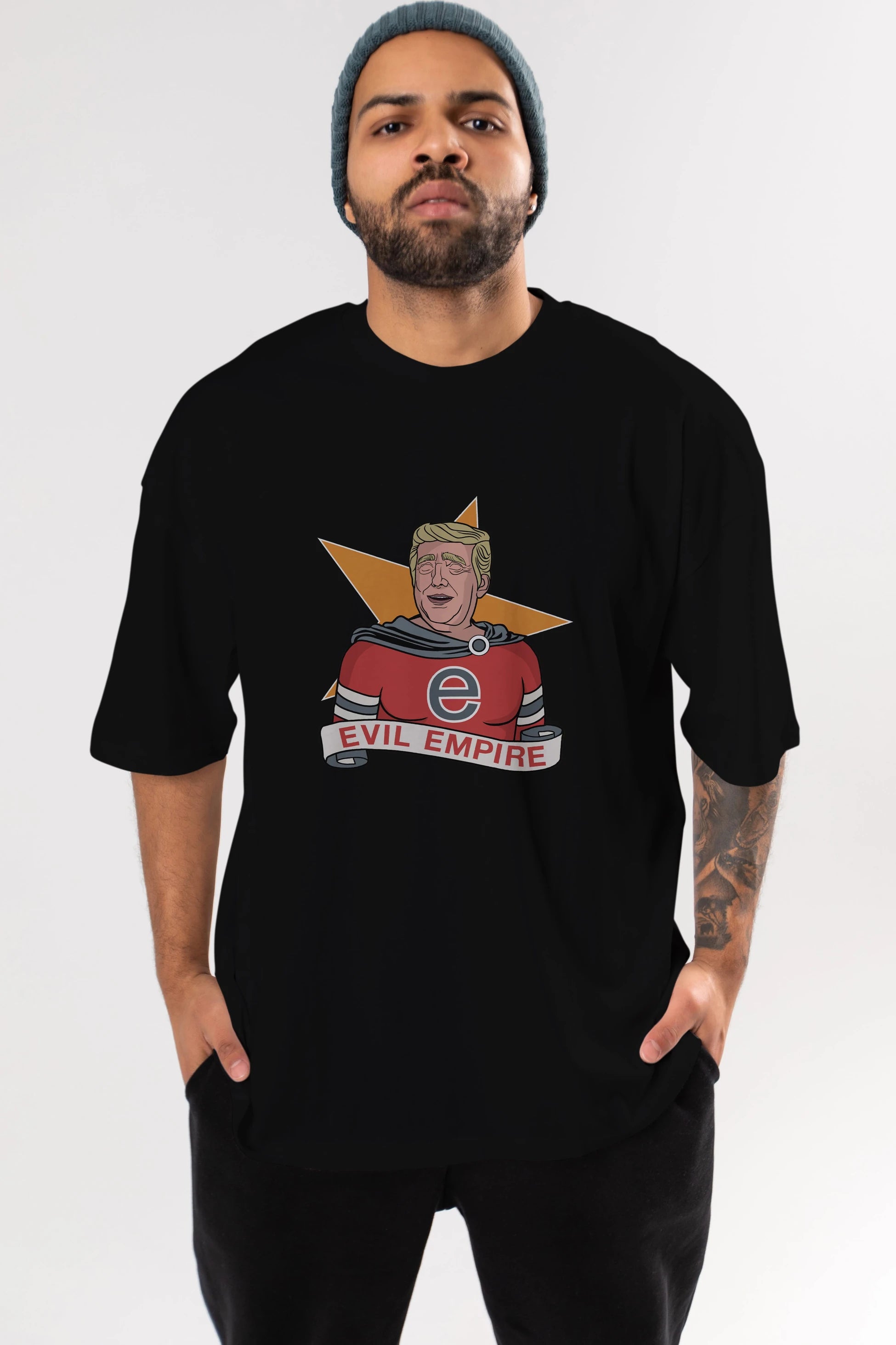 Evil Empire Trump Ön Baskılı Oversize t-shirt Erkek Kadın Unisex %100 Pamuk tişort