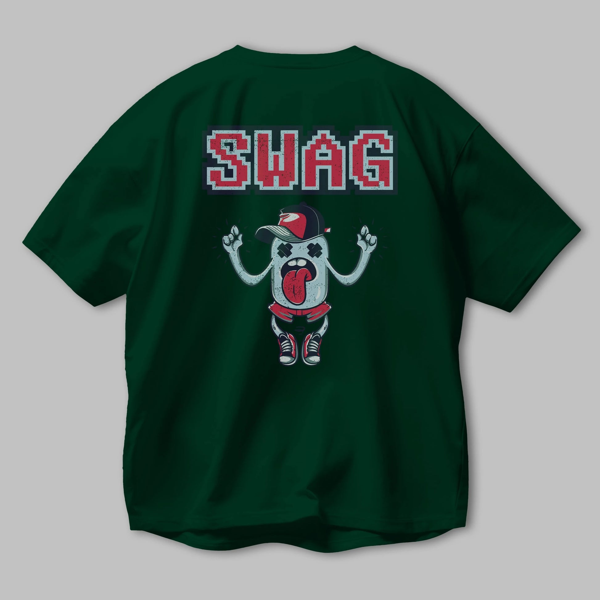 Swag Arka Baskılı Oversize t-shirt Erkek Kadın Unisex