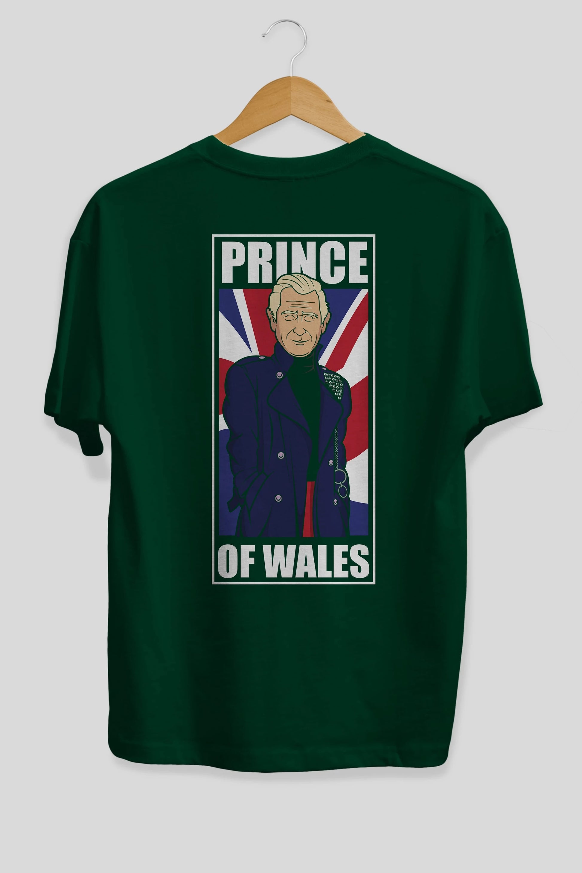 Prince Charles Arka Baskılı Oversize t-shirt Erkek Kadın Unisex %100 Pamuk tişort