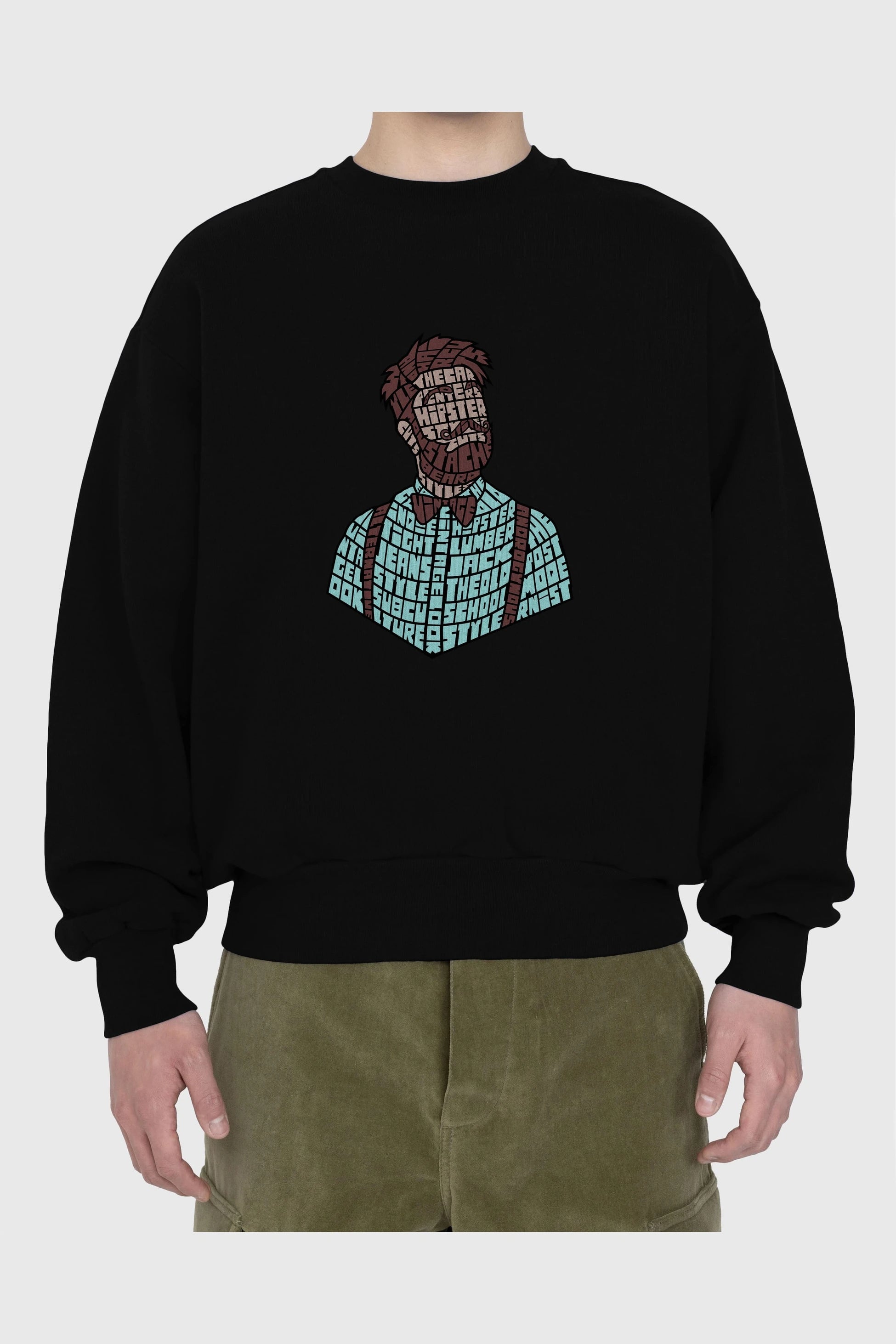 Hipster (2) Ön Baskılı Oversize Sweatshirt Erkek Kadın Unisex