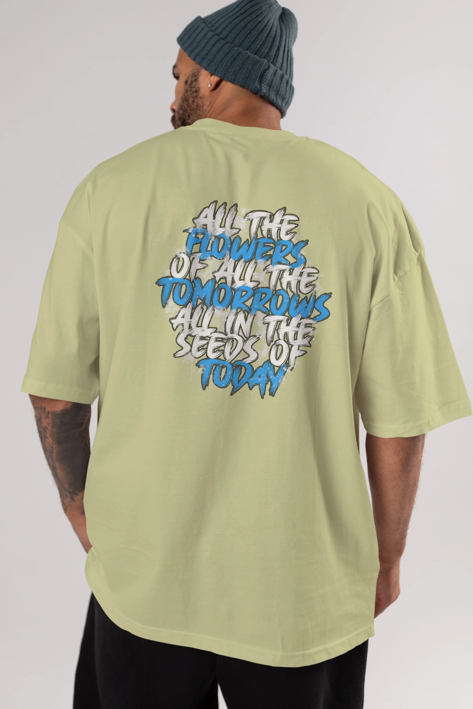 All The Flowers Of All The Tomorrows Arka Baskılı Oversize t-shirt Erkek Kadın Unisex