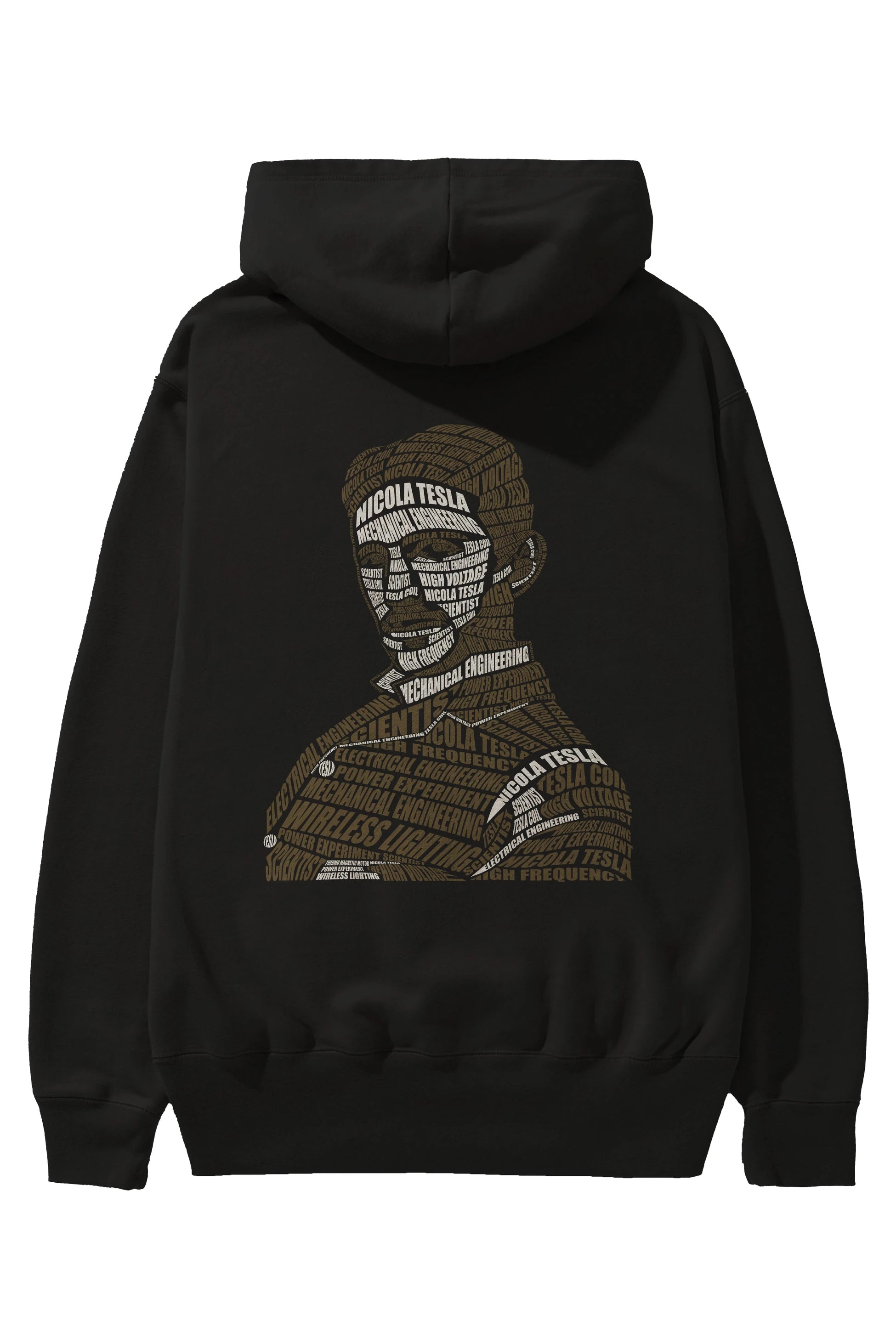 Nikola Tesla Calligram Arka Baskılı Hoodie Oversize Kapüşonlu Sweatshirt Erkek Kadın Unisex