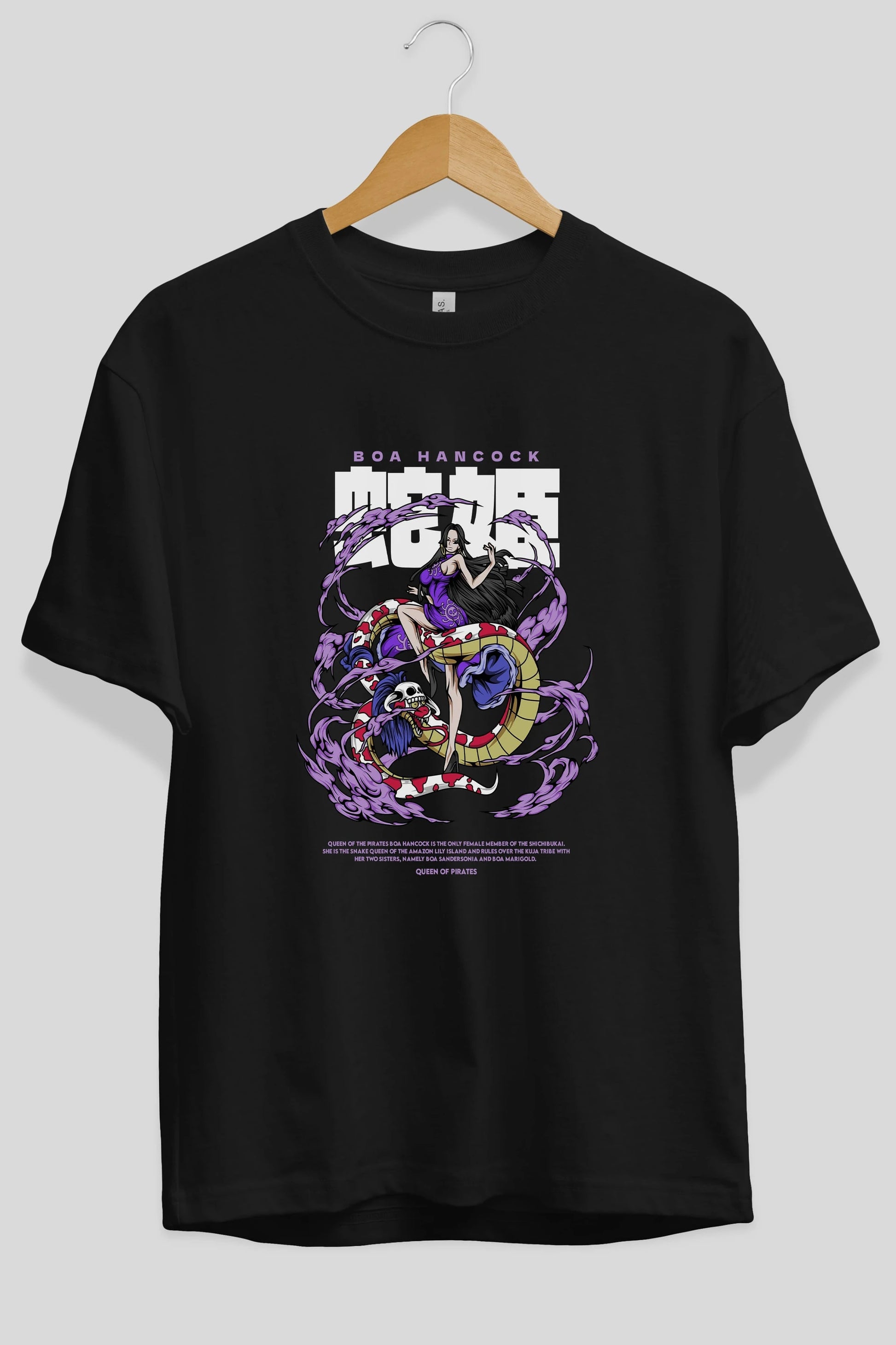 Boa Hancock Anime Ön Baskılı Oversize t-shirt %100 pamuk Erkek Kadın Unisex