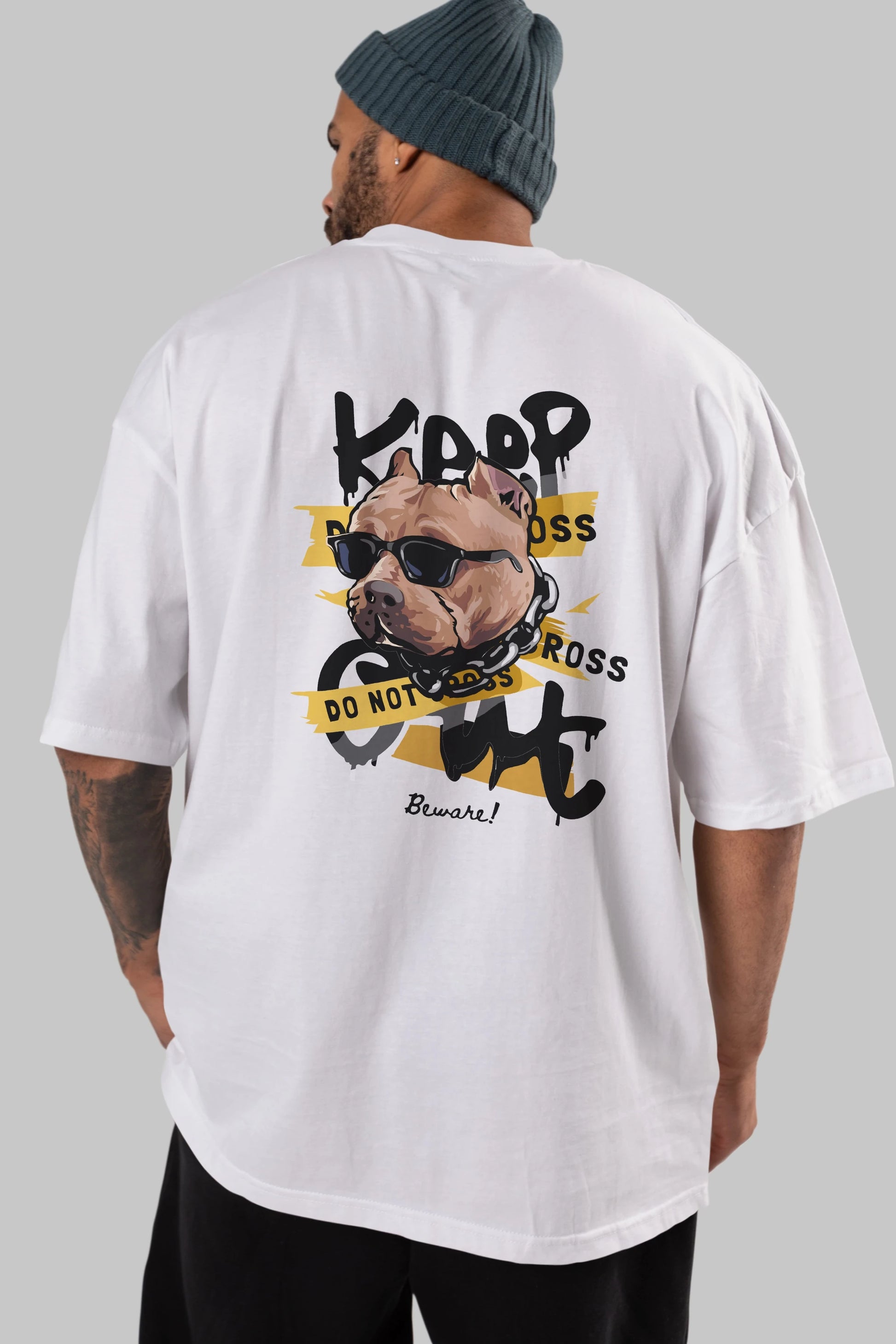Teddy Bear Keep Arka Baskılı Oversize t-shirt Erkek Kadın Unisex %100 Pamuk