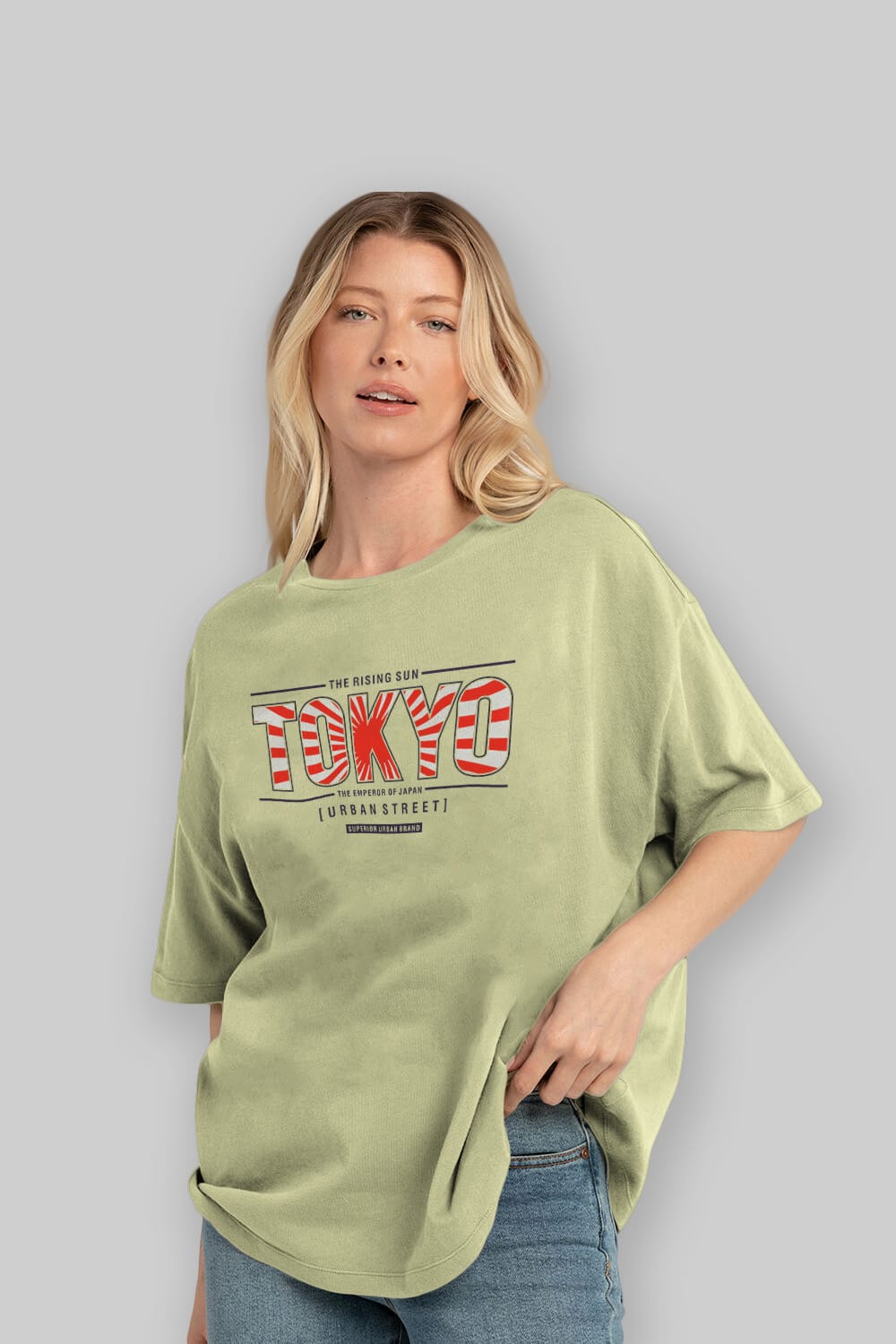 Tokyo Ön Baskılı Oversize t-shirt Erkek Kadın Unisex