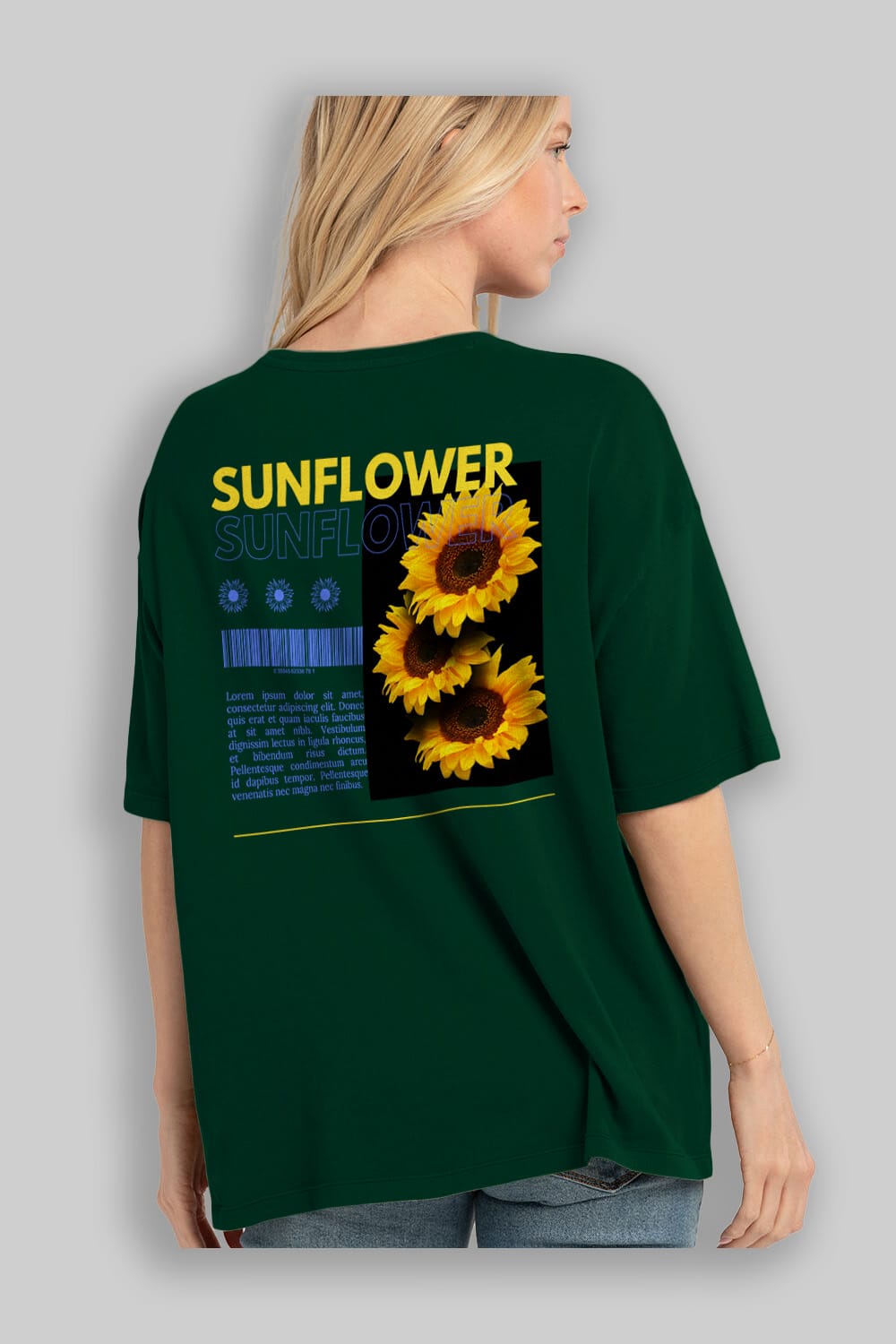 Sunflower Arka Baskılı Oversize t-shirt Erkek Kadın Unisex