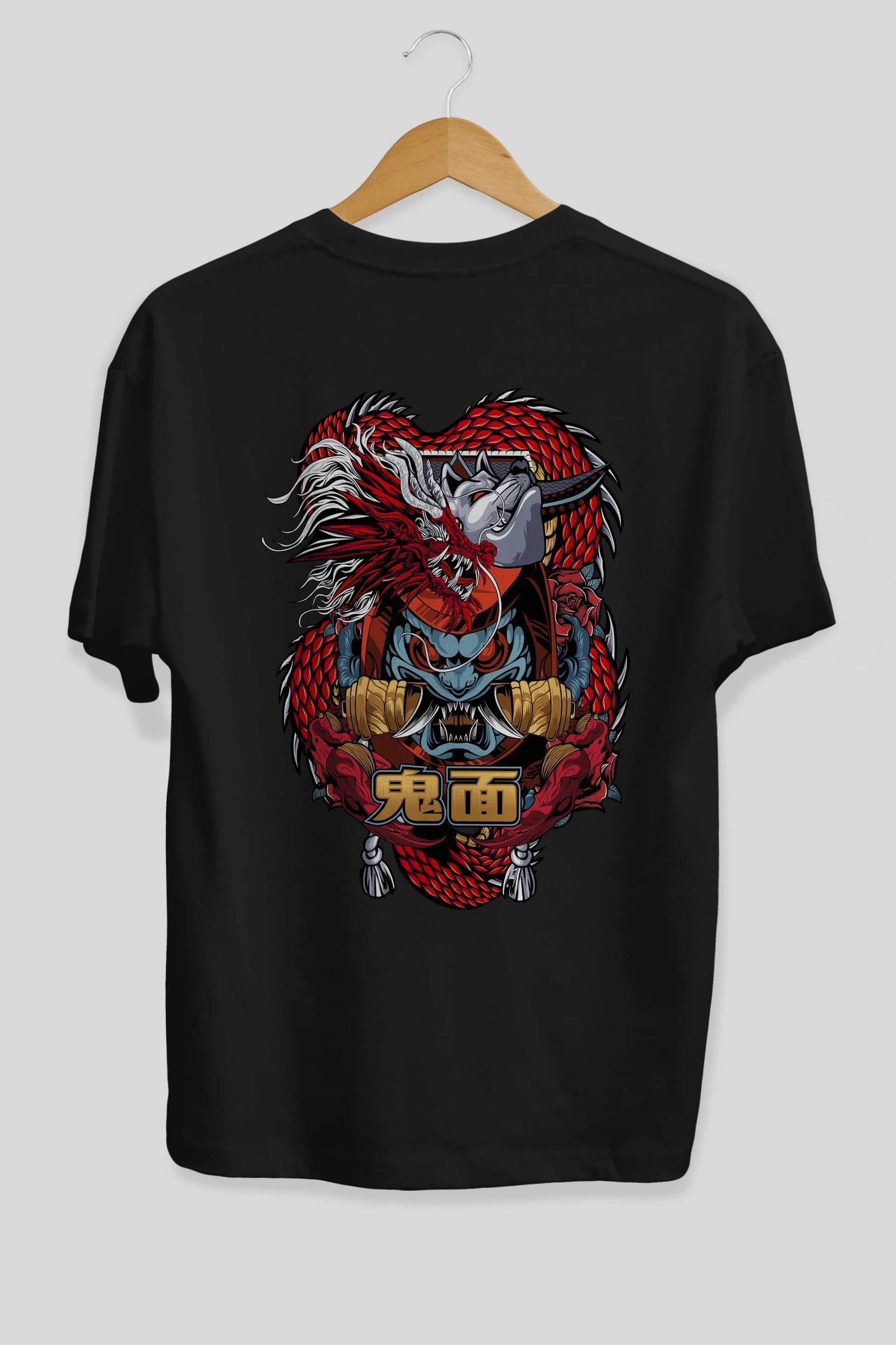 TRIBAL Anime Arka Baskılı Oversize t-shirt Erkek Kadın Unisex