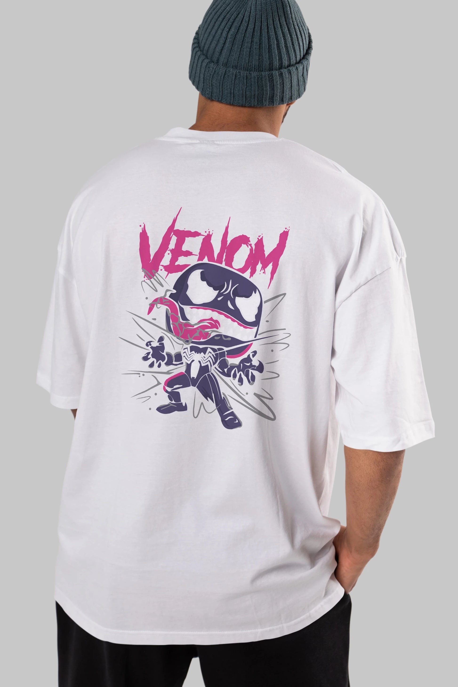 Venom (20) Arka Baskılı Oversize t-shirt Erkek Kadın Unisex %100 Pamuk Bisiklet Yaka tişort
