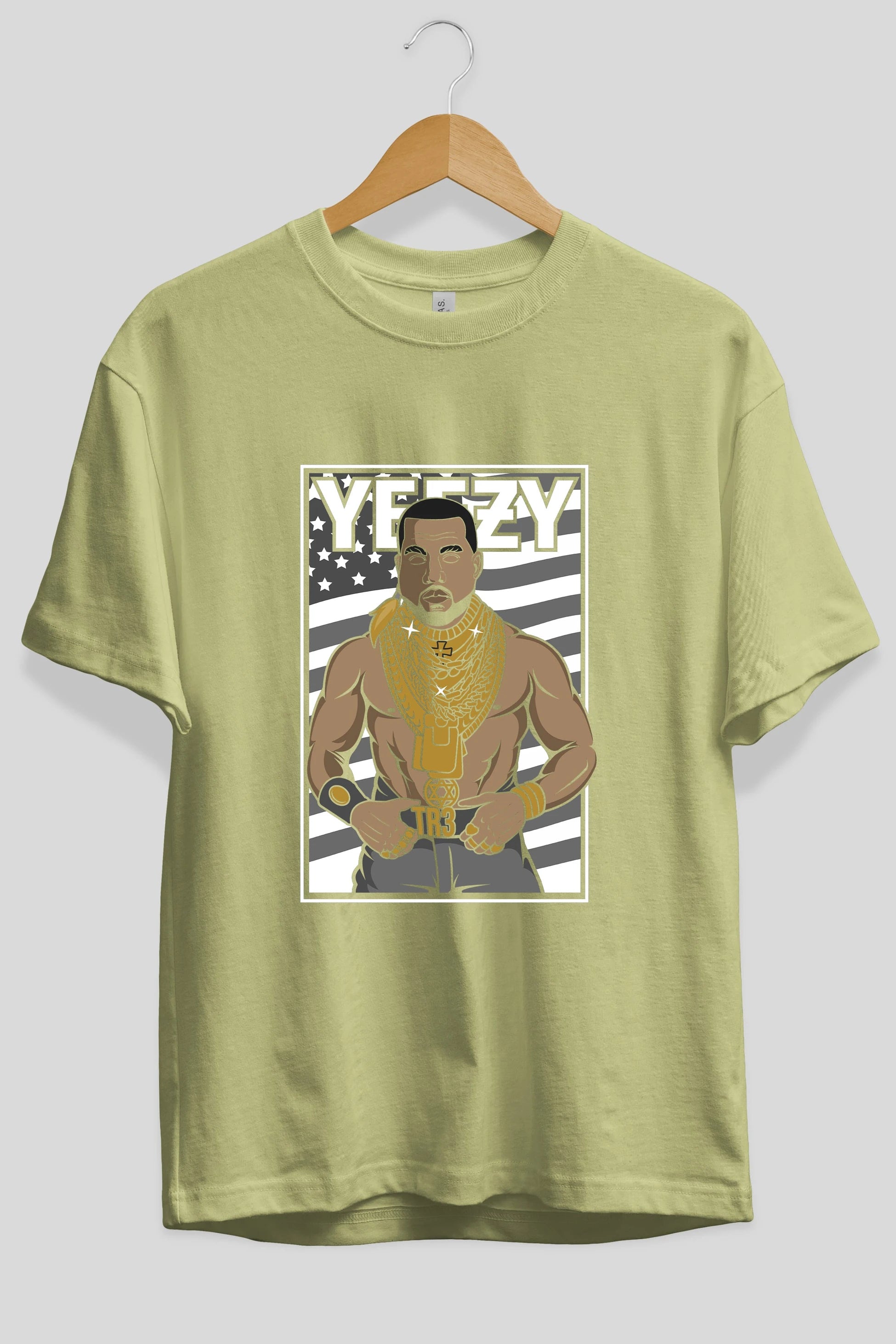 Mr.T Ön Baskılı Oversize t-shirt Erkek Kadın Unisex %100 Pamuk tişort